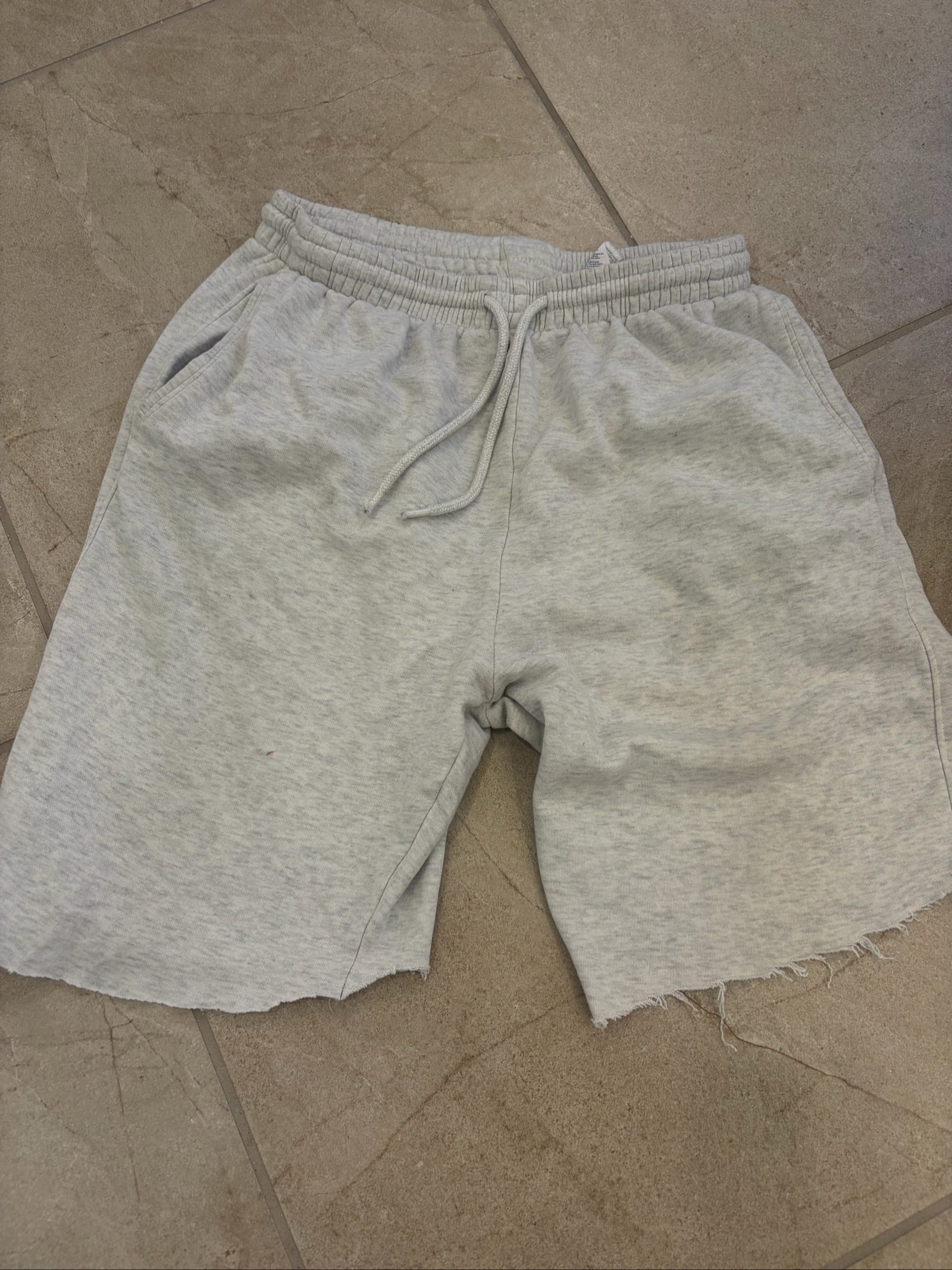 H&M Grey Cotton & Polyester Men's M Lounge Shorts Raw Hem image 6
