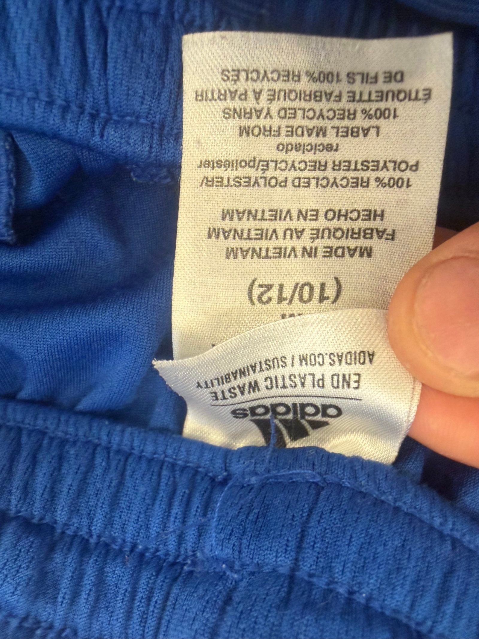 Adidas Blue Athletic Shorts 10/12 Recycled Polyester image 7