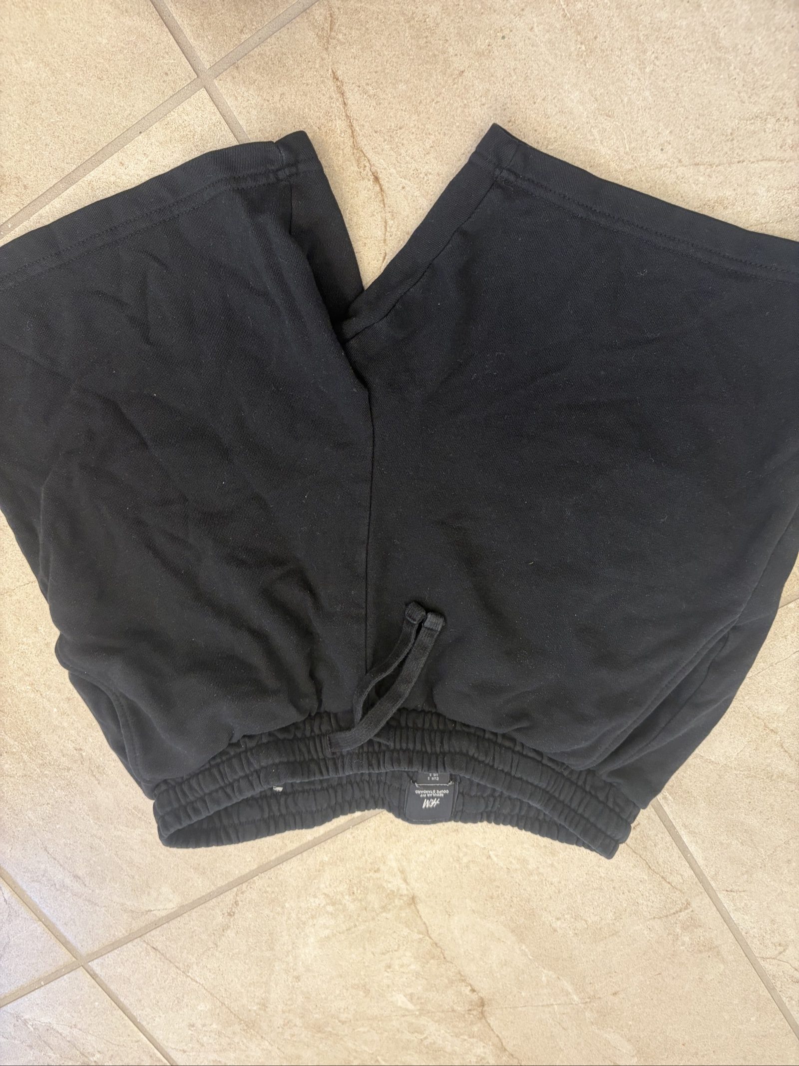 H&M Black Regular Fit Sweatpants Small image 4