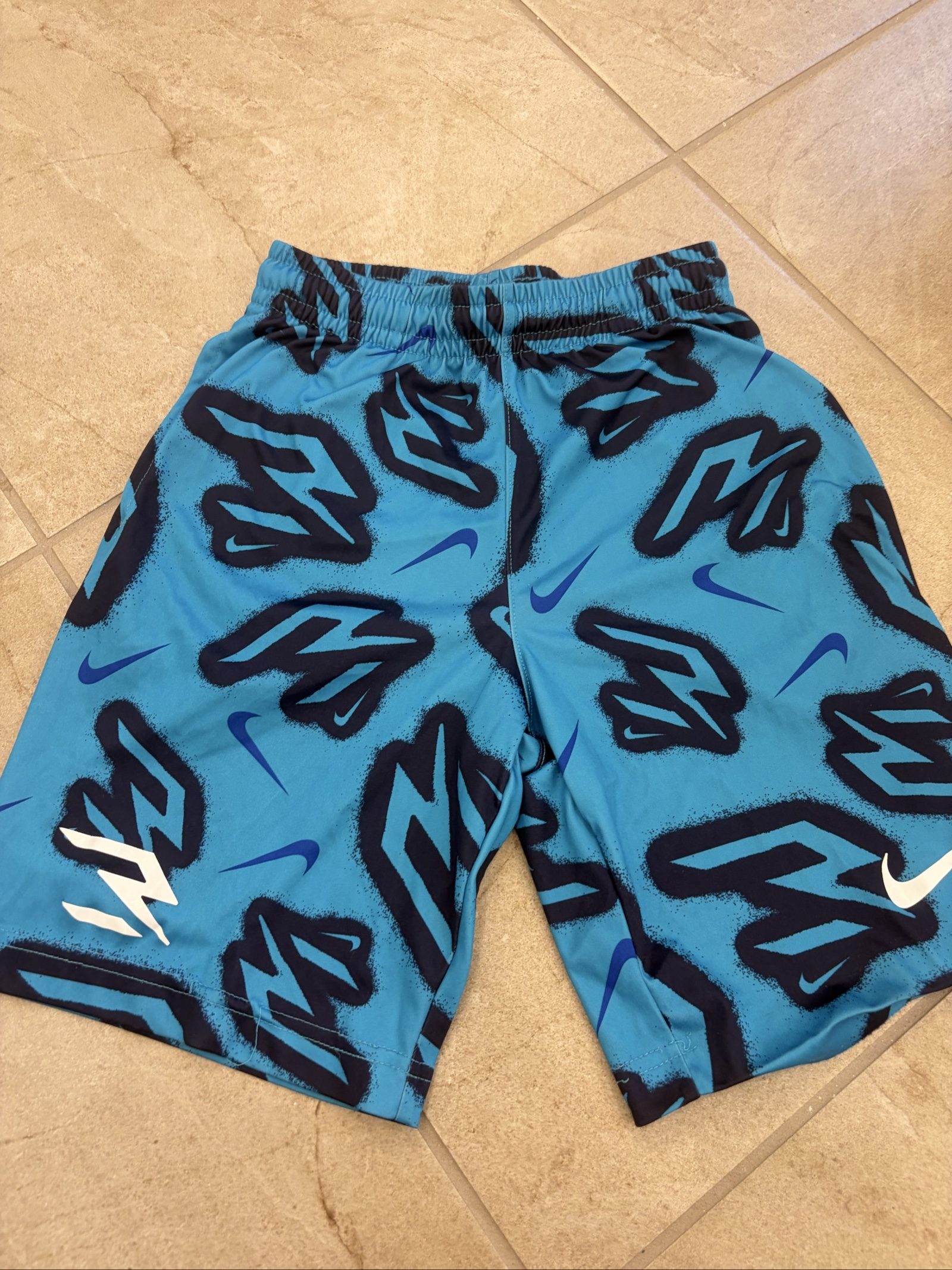 Nike Blue Allover Print Basketball Shorts Medium