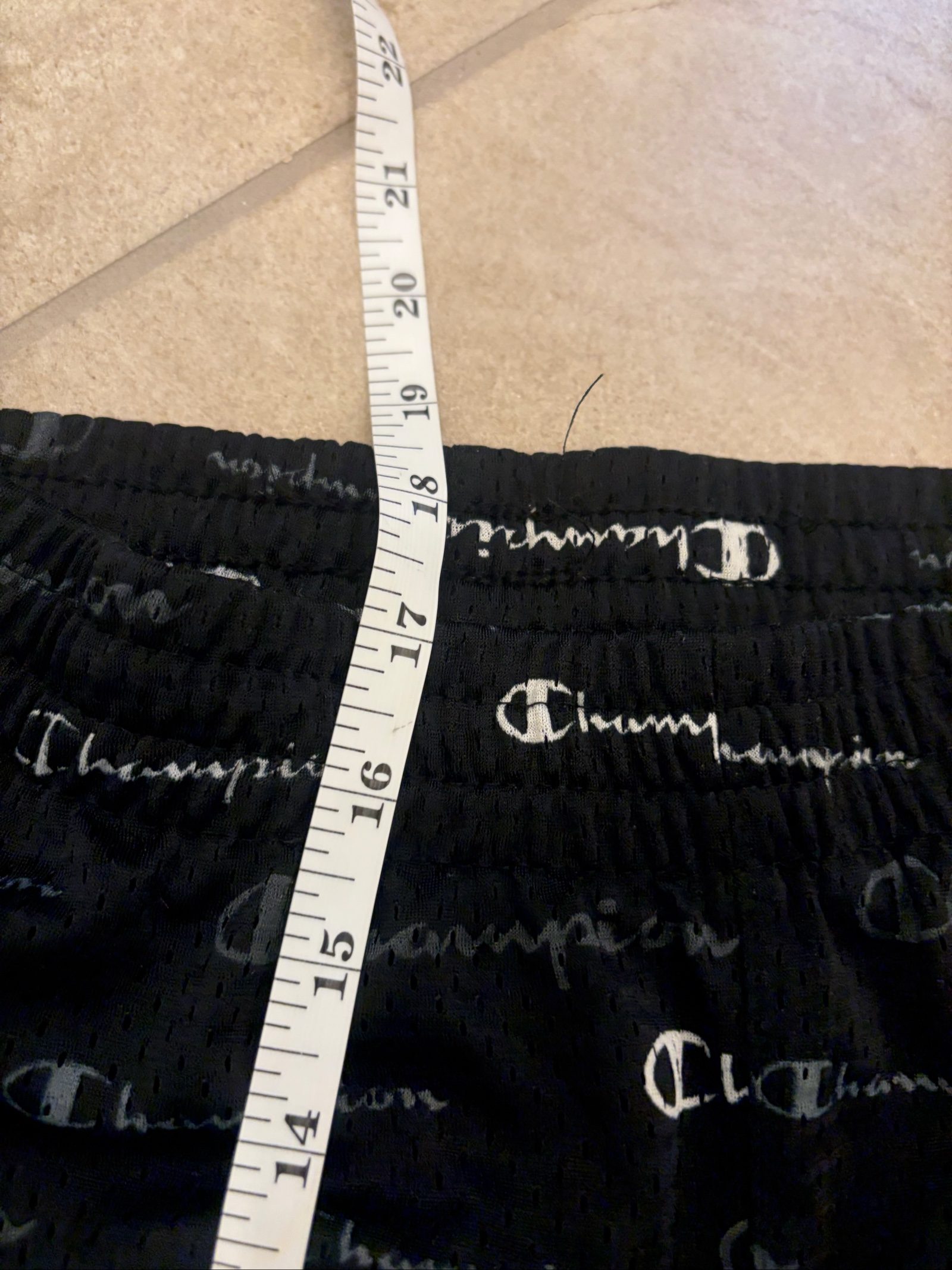 Champion Black Allover Logo Mesh Athletic Shorts 416 Size Small image 4