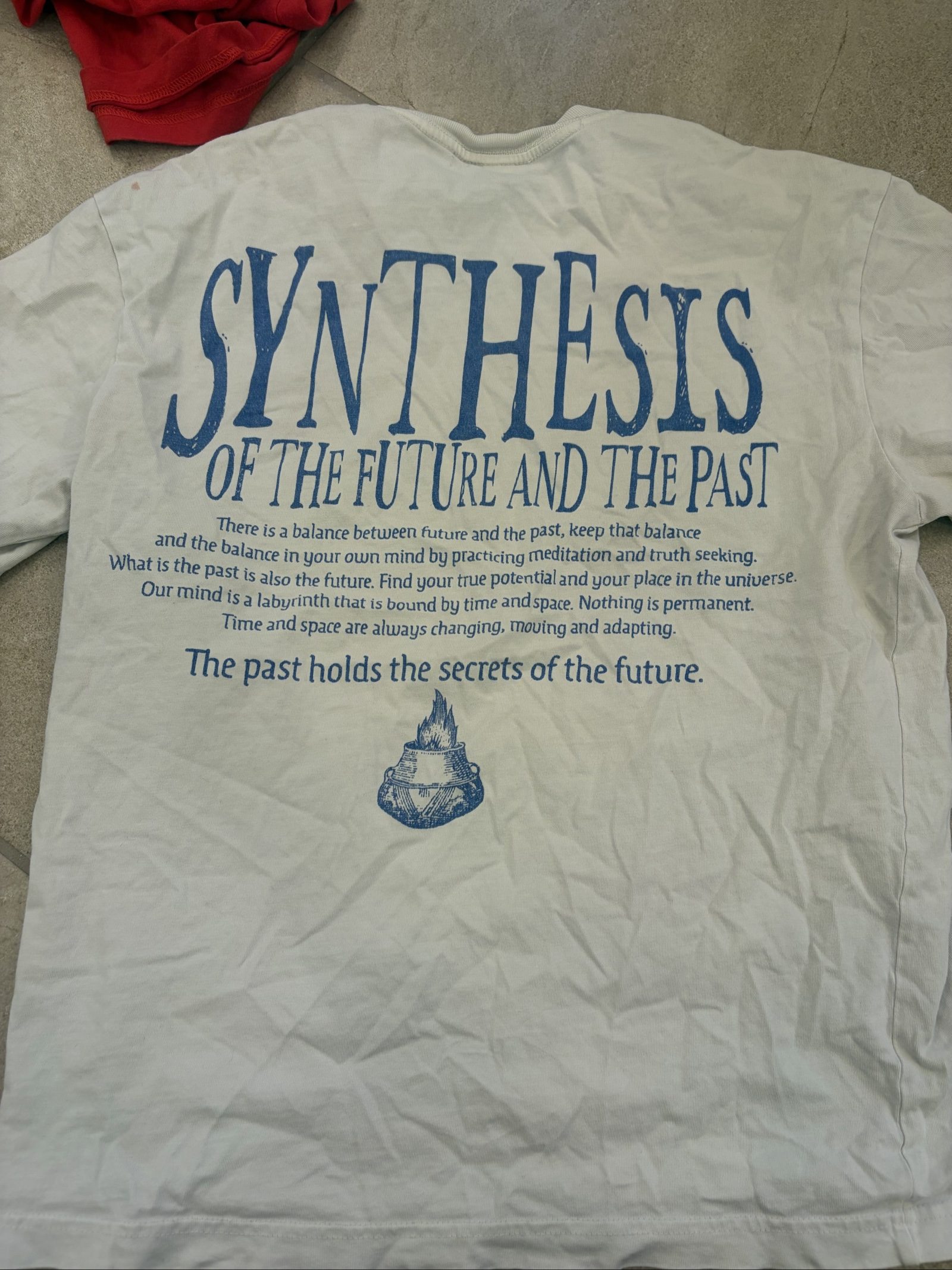 H&M White Loose Fit Synthesis Print T-Shirt US XS image 3