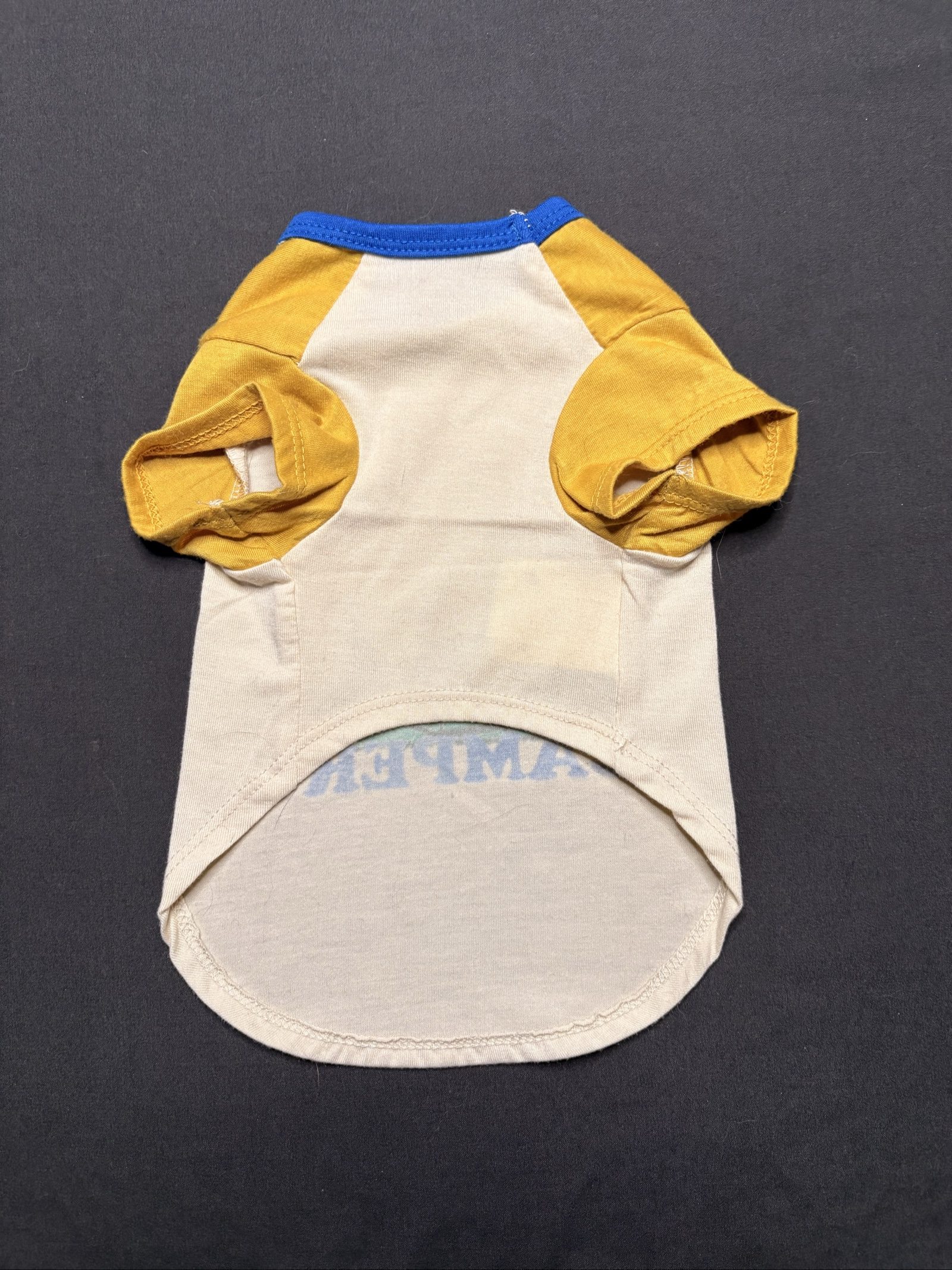 Pets At Home Yellow & Blue Happy Camper Dog Shirt XXS image 2