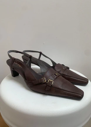 Vintage ESPRIT Slingback Schnallen Pumps Braun Gr. 40