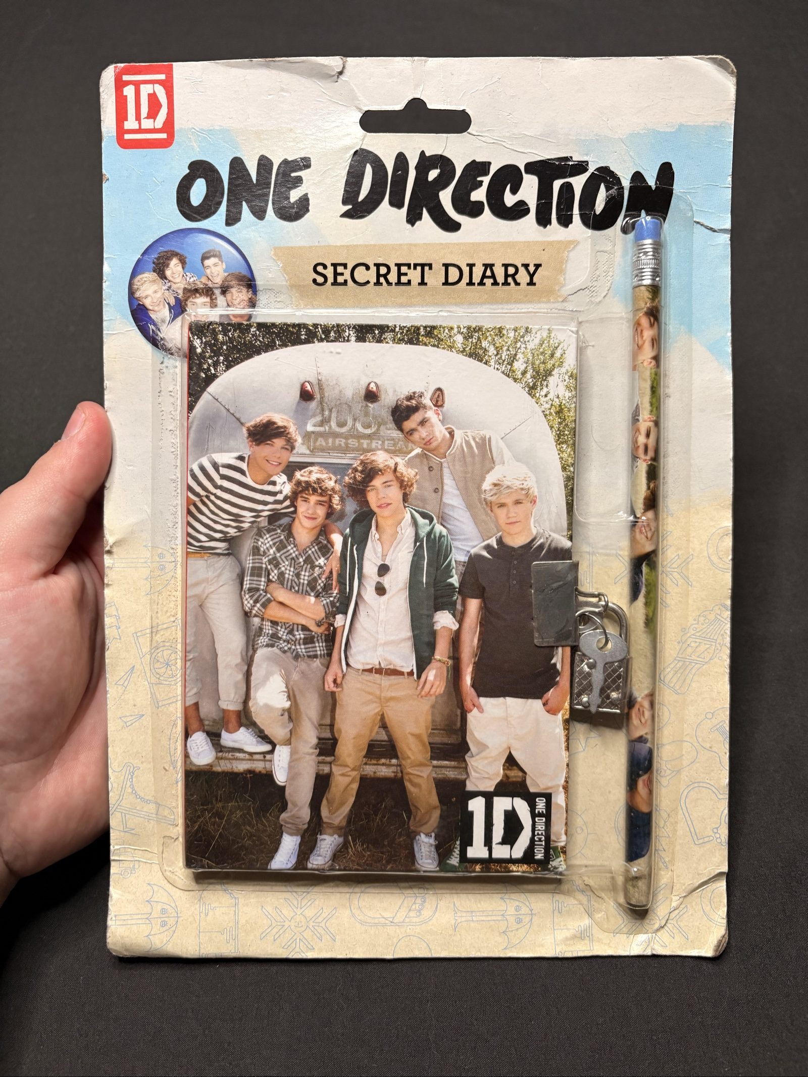 One Direction Multi Colour Secret Diary with Pencil New