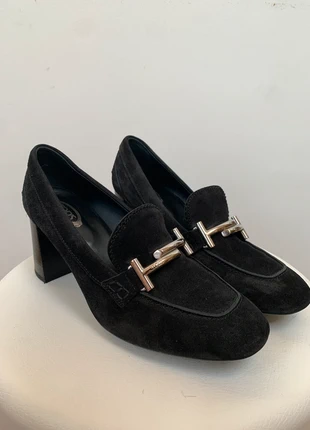 Tod's Wildleder Loafer-Pumps Schwarz Gr. 39 – Quiet Luxury