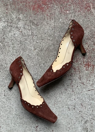 joop high heels gr 40 braun wildleder nieten retro elegant y2k rar