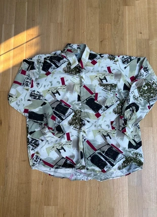 Rob Roy Hemd | Vintage Print | L-XL | Abstrakte Muster | Bunt | Langarm