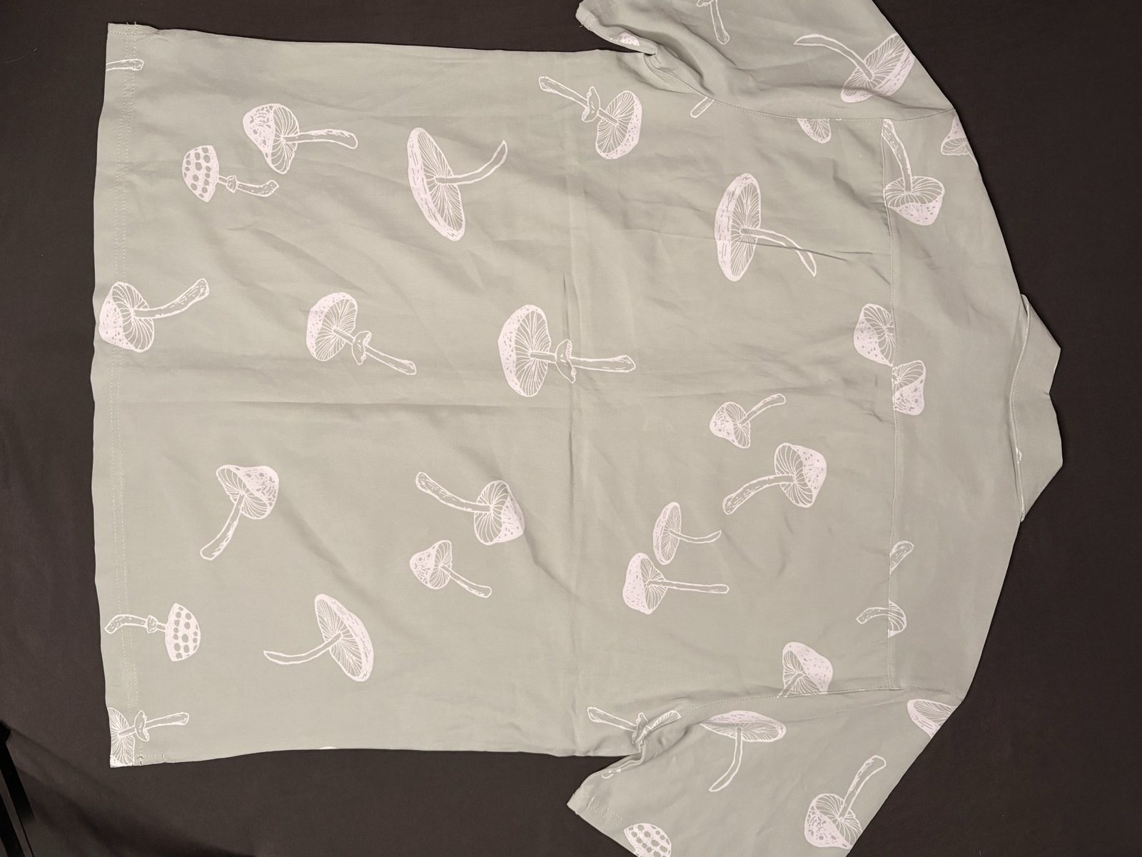 Fresh Grey & White Mushroom Print Mens Shirt Medium image 6