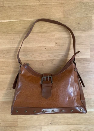 harpa vintage schultertasche braun lederoptik y2k boho bag mit schnalle