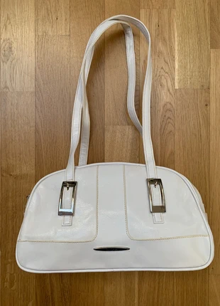 Simona Bowling Bag Weiß Y2K Schultertasche – 00s Vintage
