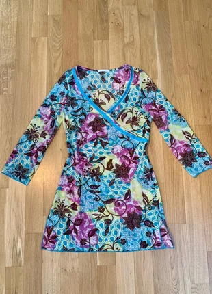 Promod Mesh Longtop 3/4-Arm – Y2K Boho Batik