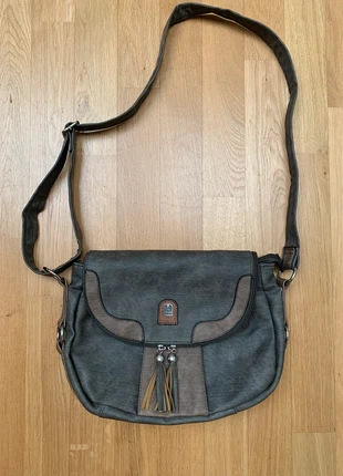 LIHAO Umhängetasche Grau Braun Boho Crossbody – Damen/Unisex