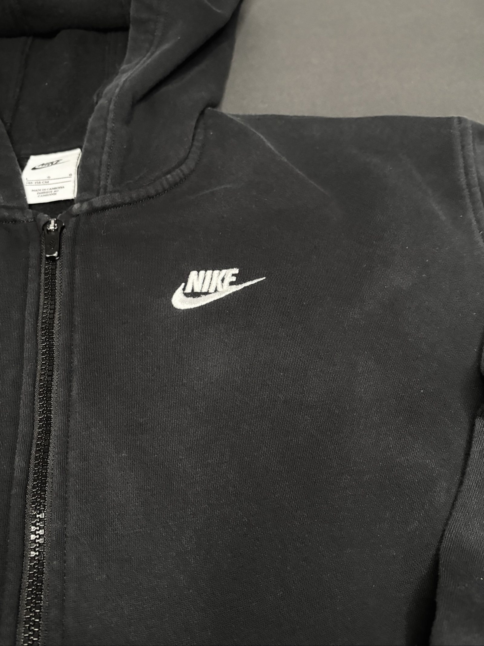 Nike Kids Black Zip Hoodie Large 146-156cm Cotton Fleece image 3