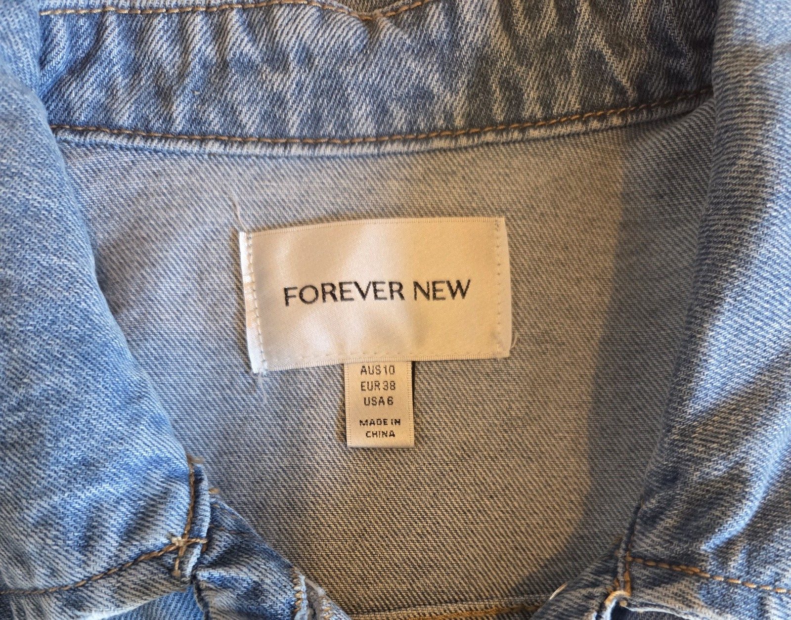 Forever New Women Blue Denim Dress Size 10 image 4