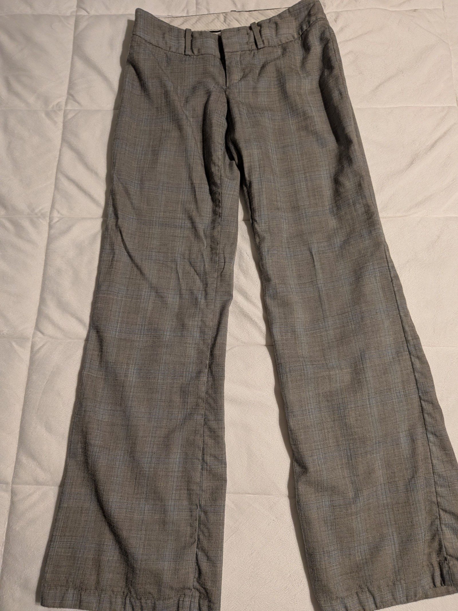 Banana Republic Grey Glen Plaid Wool Blend Dress Pants Size 2 Classic Fit