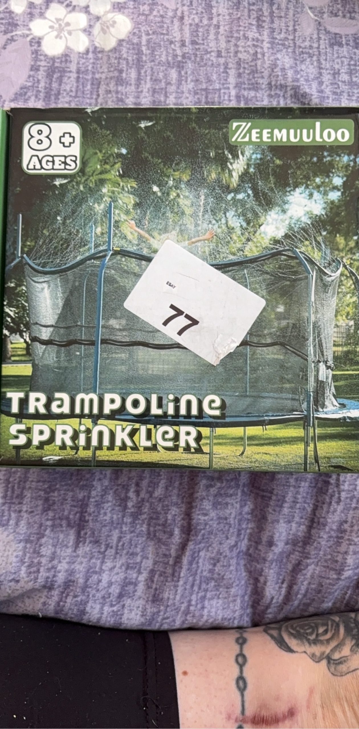 Zeemuuloo Black Trampoline Sprinkler for Kids 8+