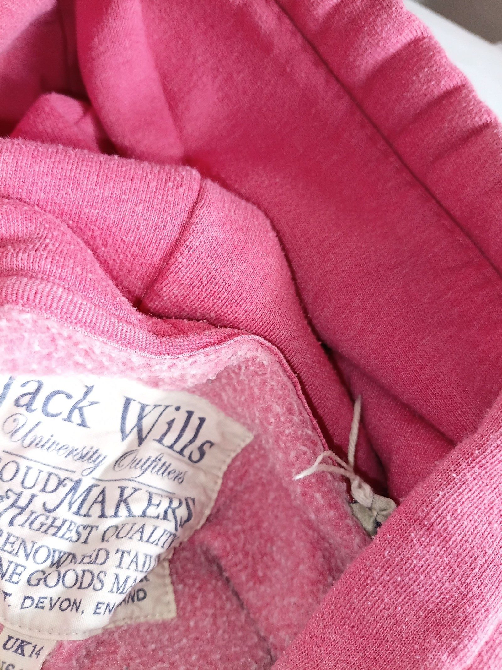 Jack Wills Women's Pink Hoodie UK 14 with Kangaroo Pocket image 4