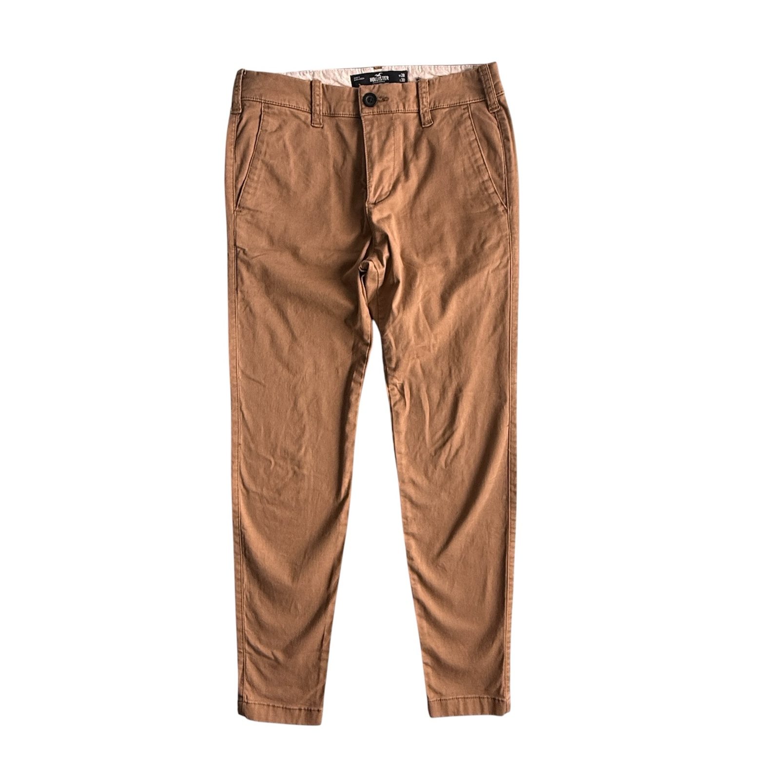 Hollister Men's Brown Super Skinny Chino Pants 28x30 Stretch image 2