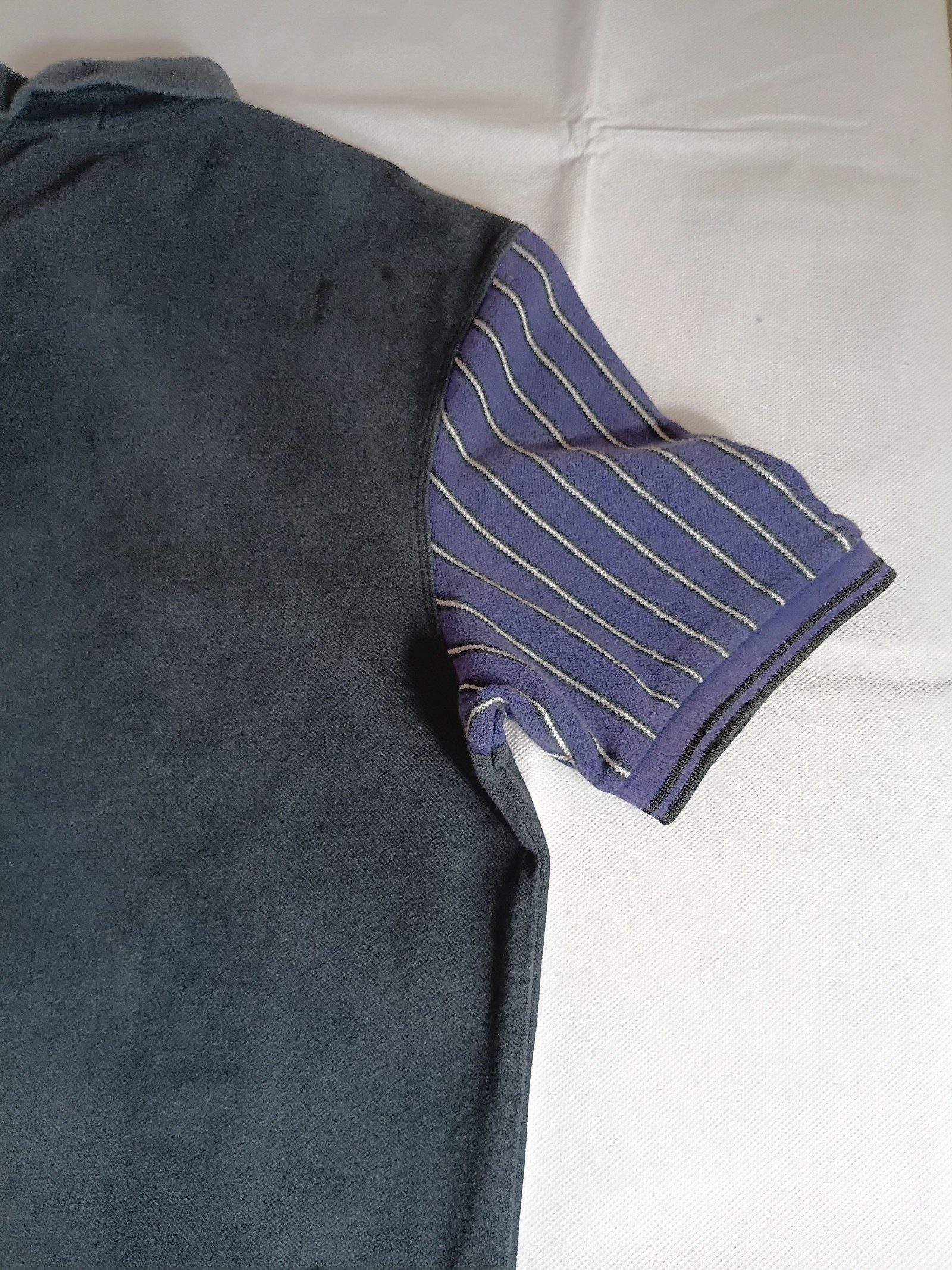 Fred Perry Navy & Purple Striped Sleeve Polo Shirt XL image 2