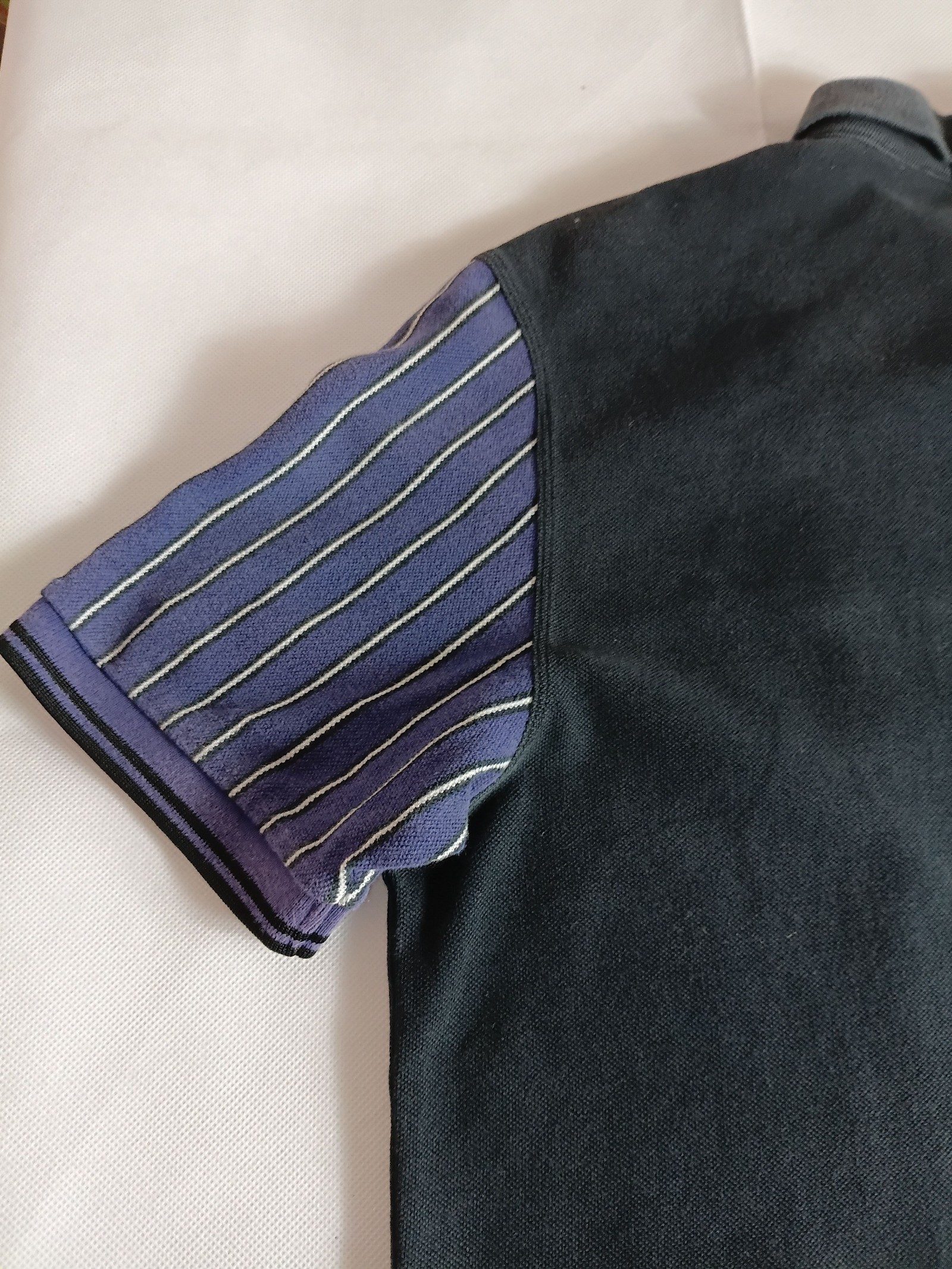 Fred Perry Navy & Purple Striped Sleeve Polo Shirt XL image 3