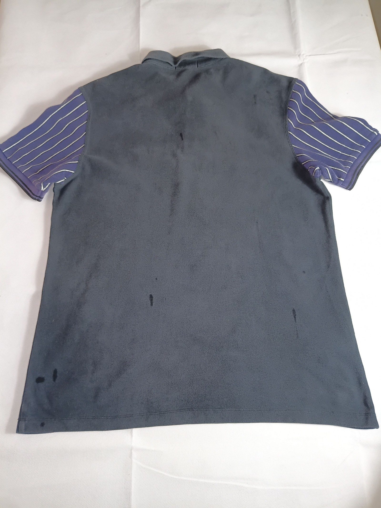 Fred Perry Navy & Purple Striped Sleeve Polo Shirt XL image 4