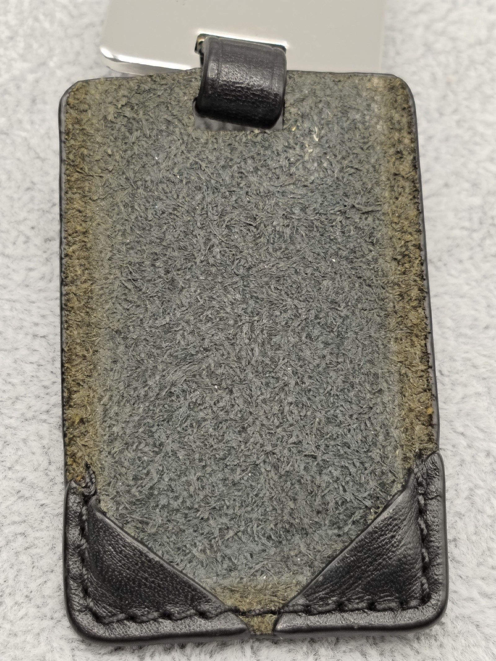 Tumi Silver & Black Metal & Leather Key Chain Unisex image 10