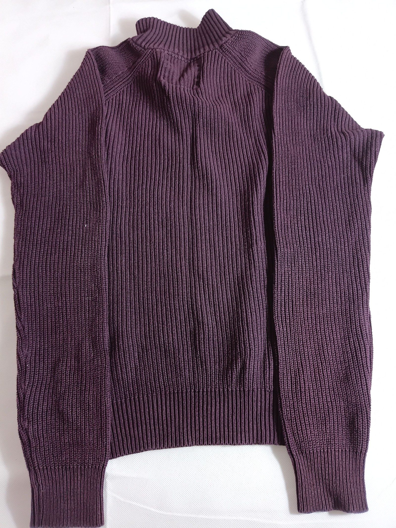 Brave Soul Purple Ribbed Knitted Sweater XL Button Neck