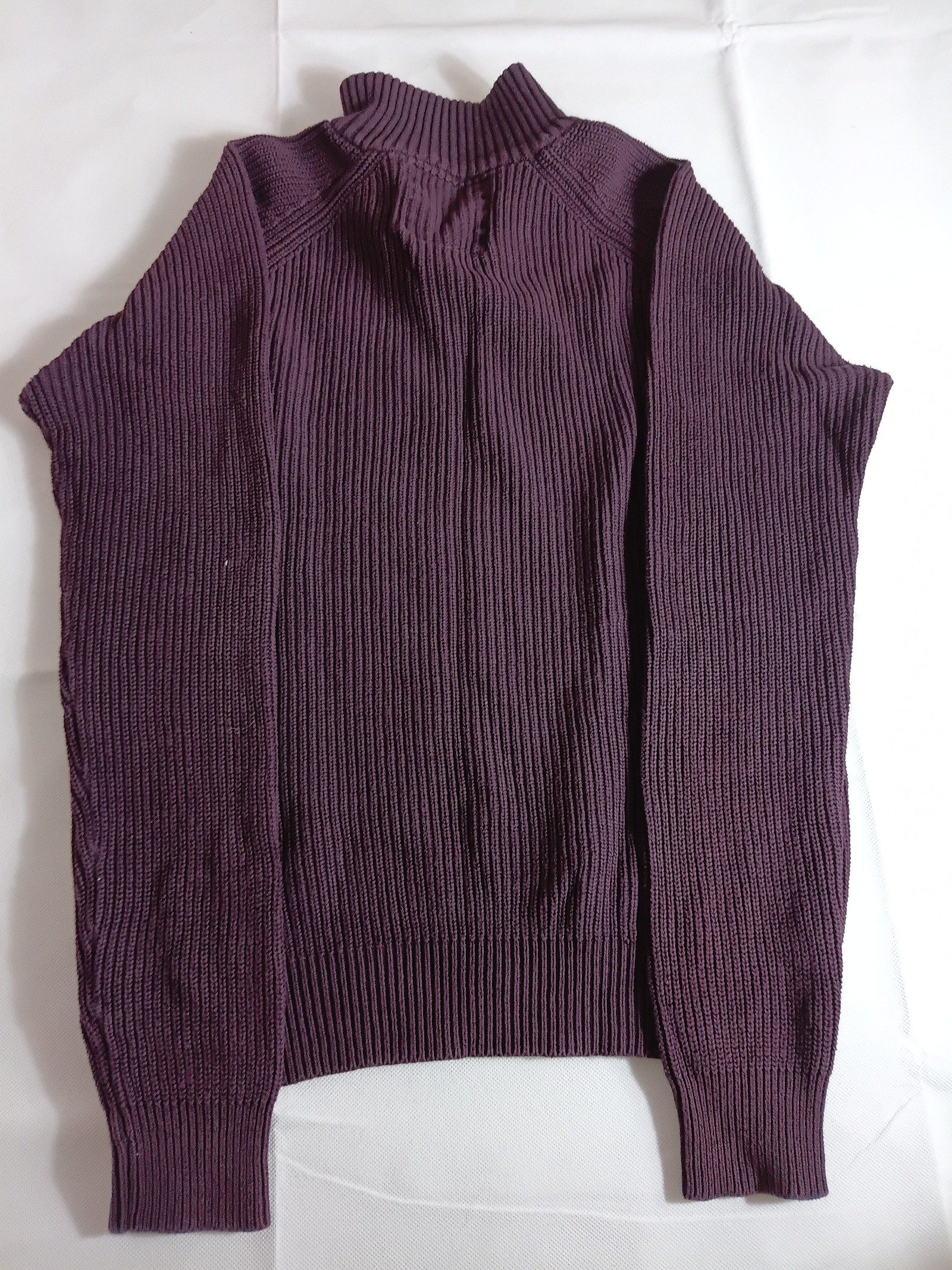 Brave Soul Purple Ribbed Knitted Sweater XL Button Neck image 2