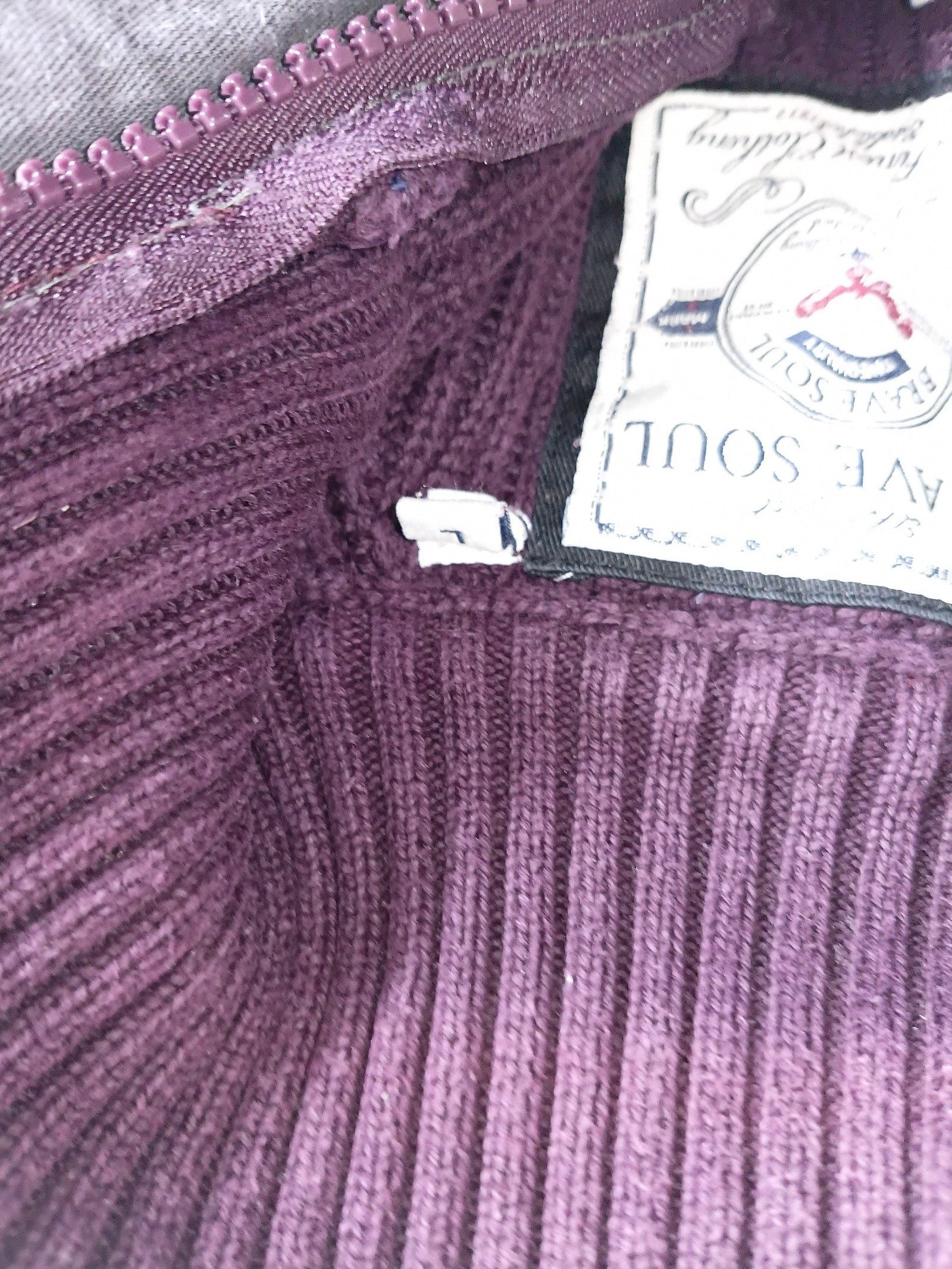 Brave Soul Purple Ribbed Knitted Sweater XL Button Neck image 7
