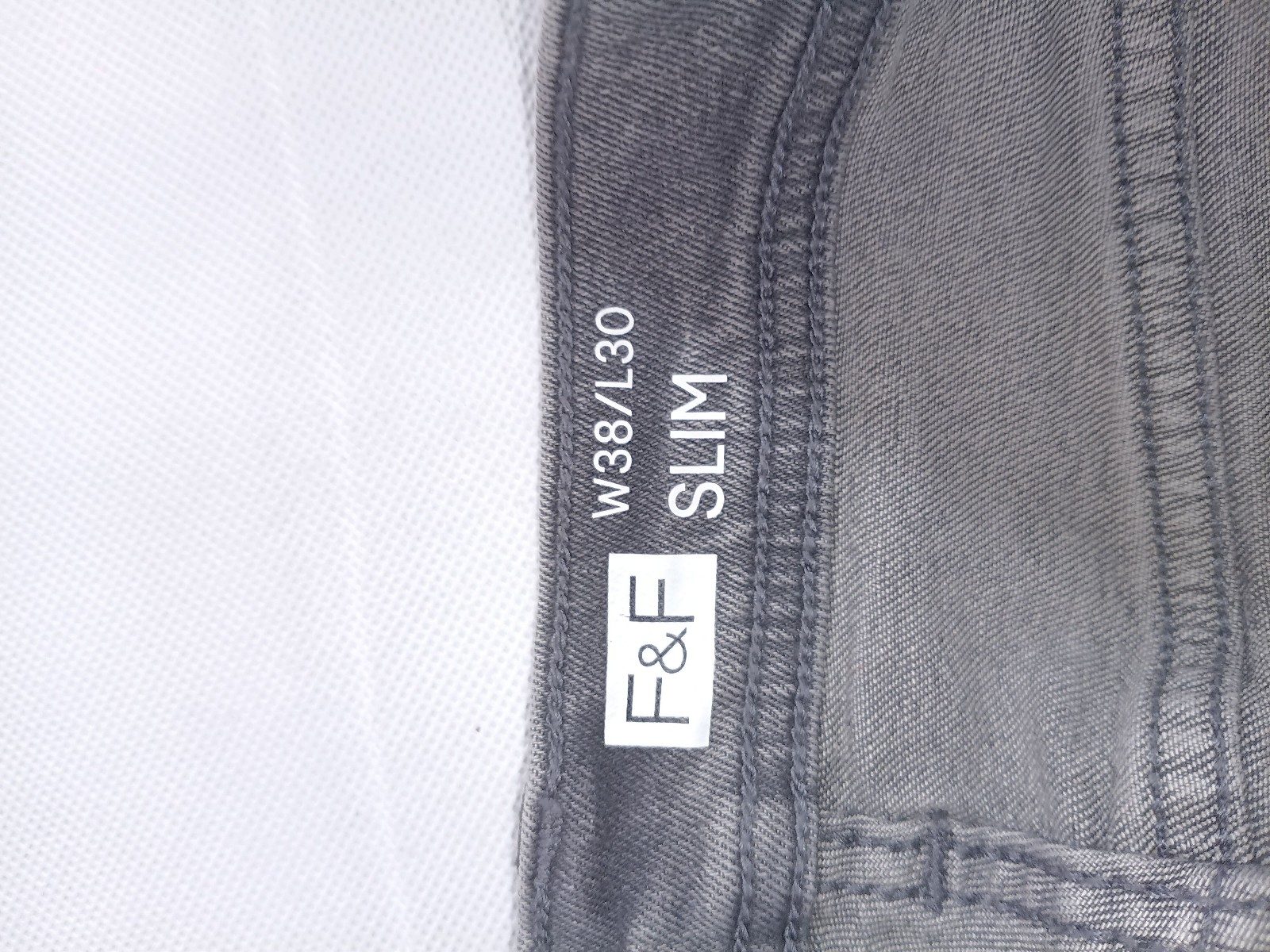 F&F Grey Slim Jeans 38 Waist 30 Length image 2