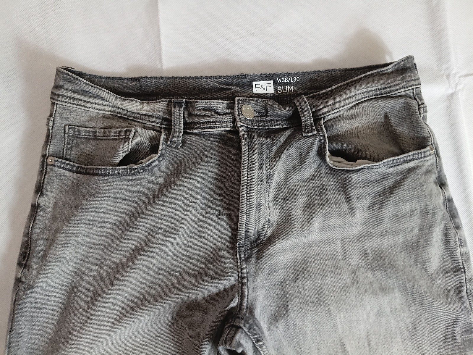 F&F Grey Slim Jeans 38 Waist 30 Length image 8