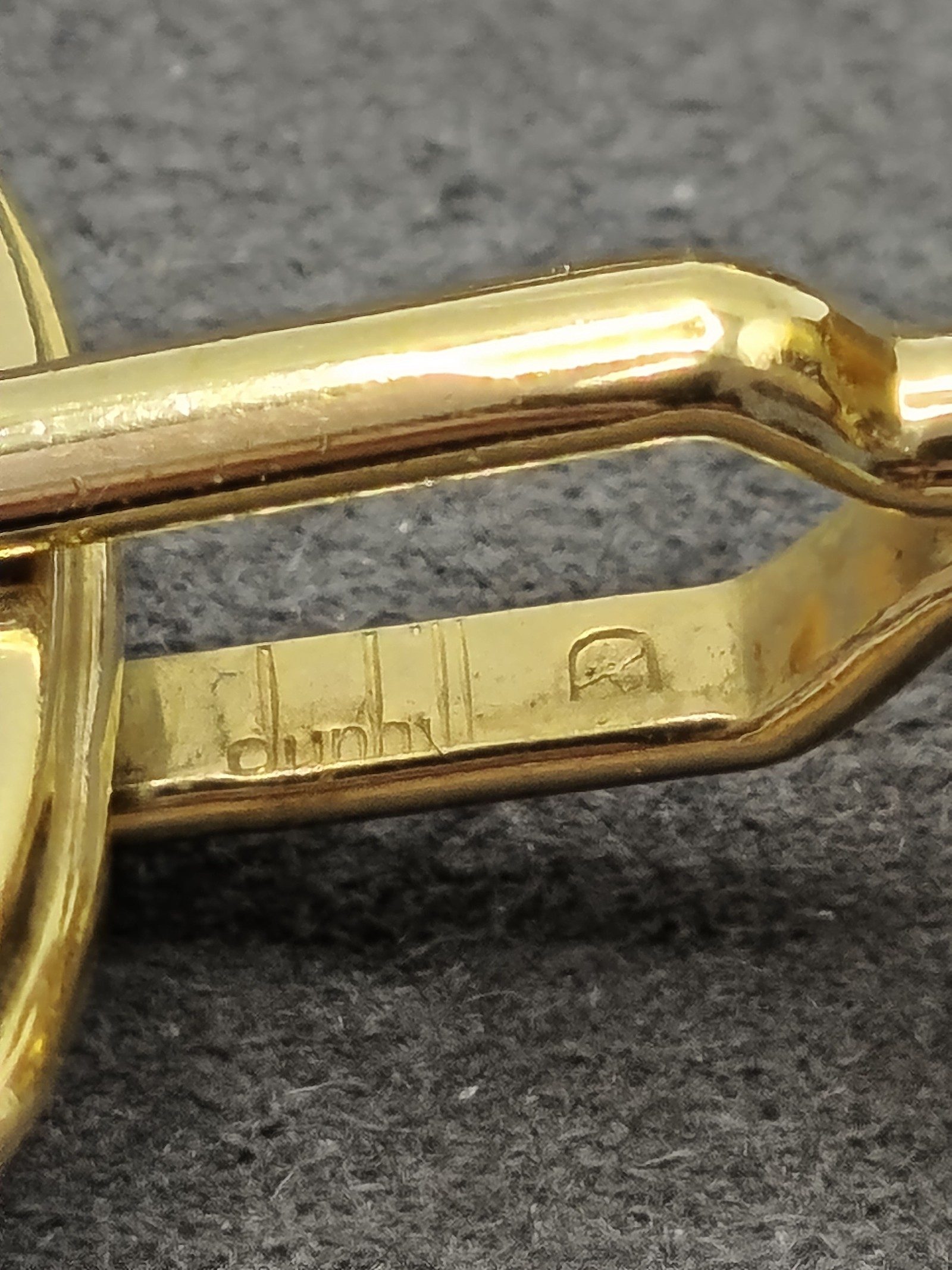 Dunhill Men's Gold & Grey Round Cufflinks in Box image 9