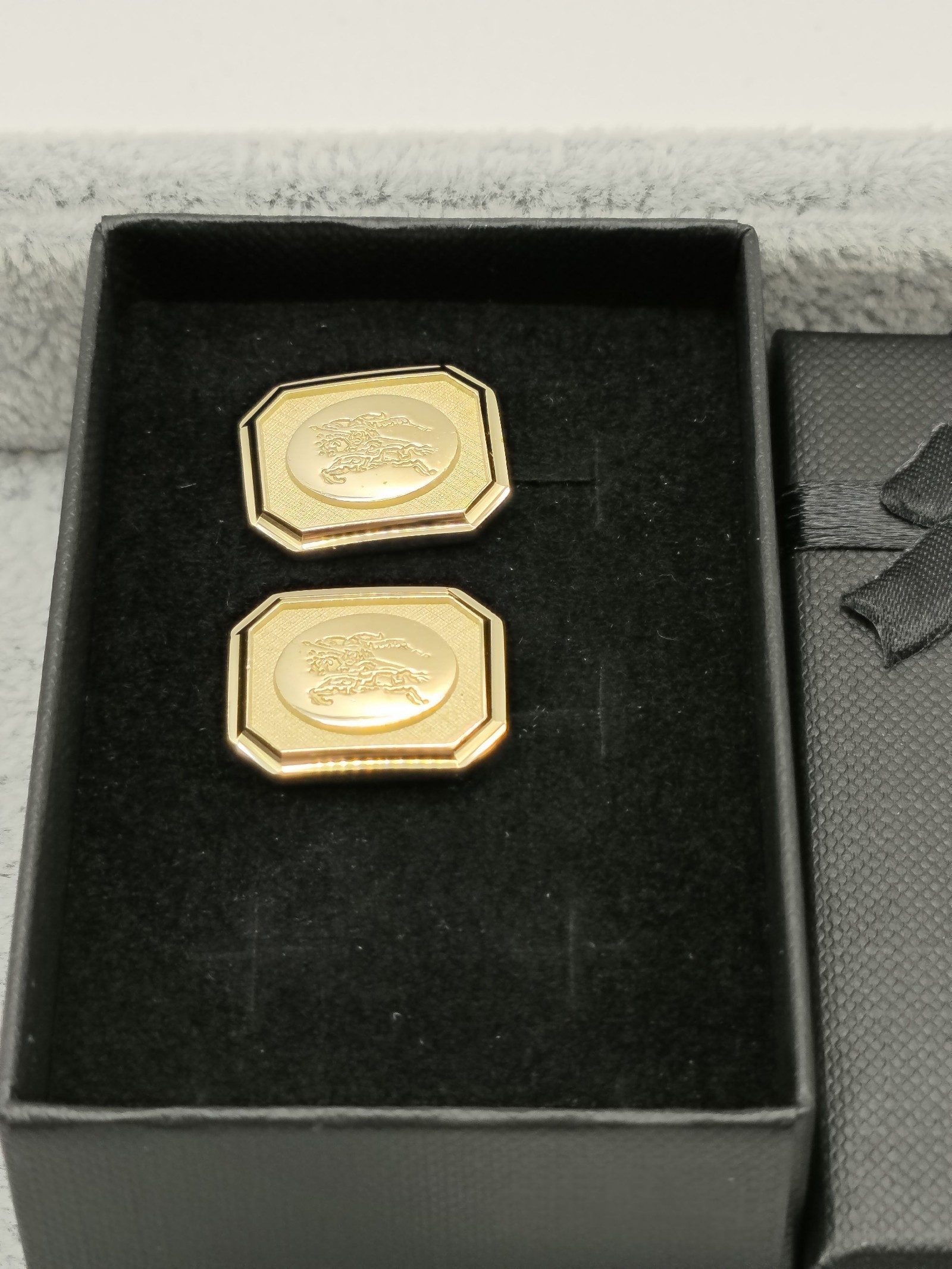 Burberry Vintage Gold Tone Riding Knight Cufflinks Men Other image 2
