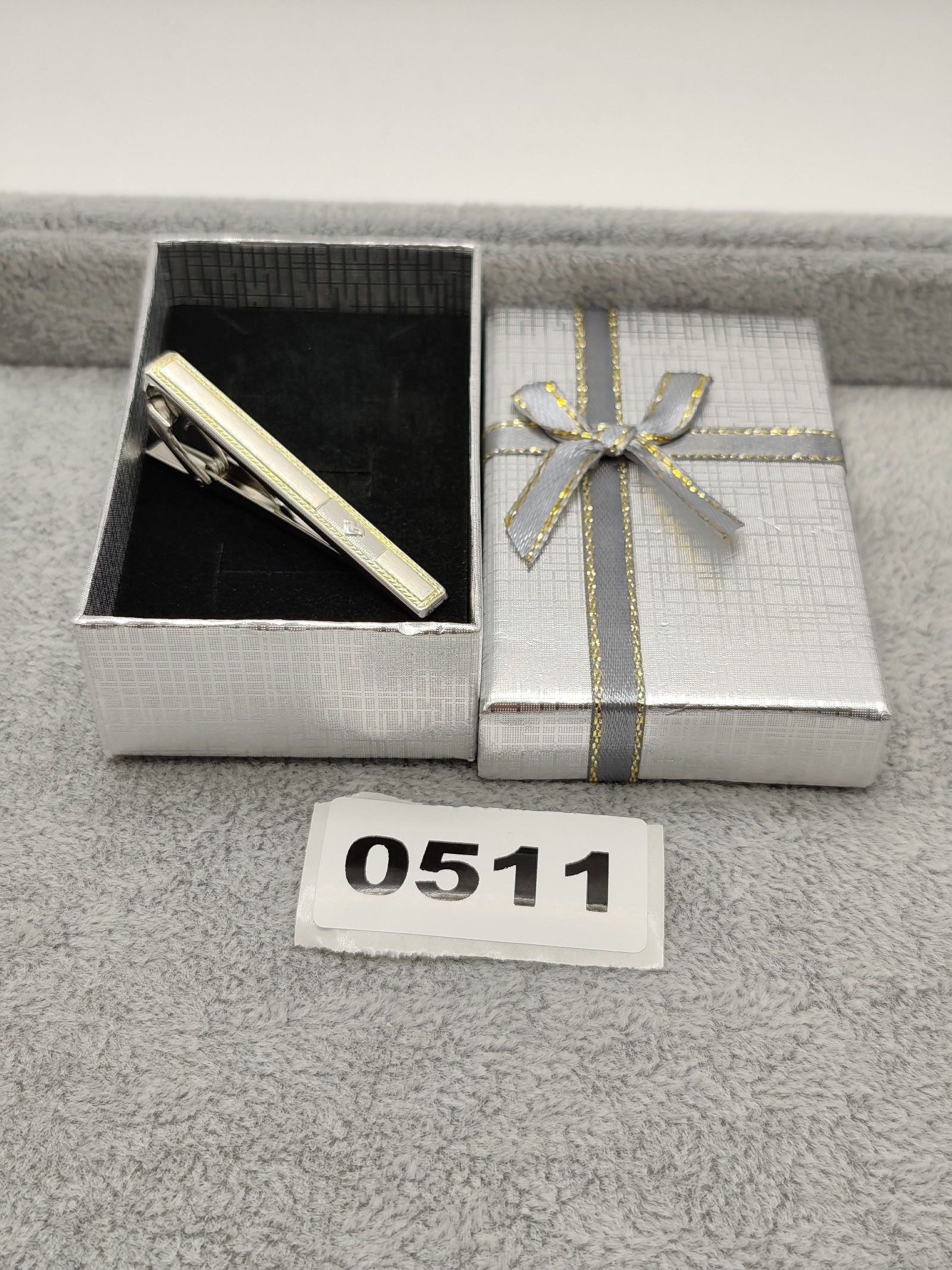 Valentino silver Tone Men's Tie Clip Elegant Accessory
