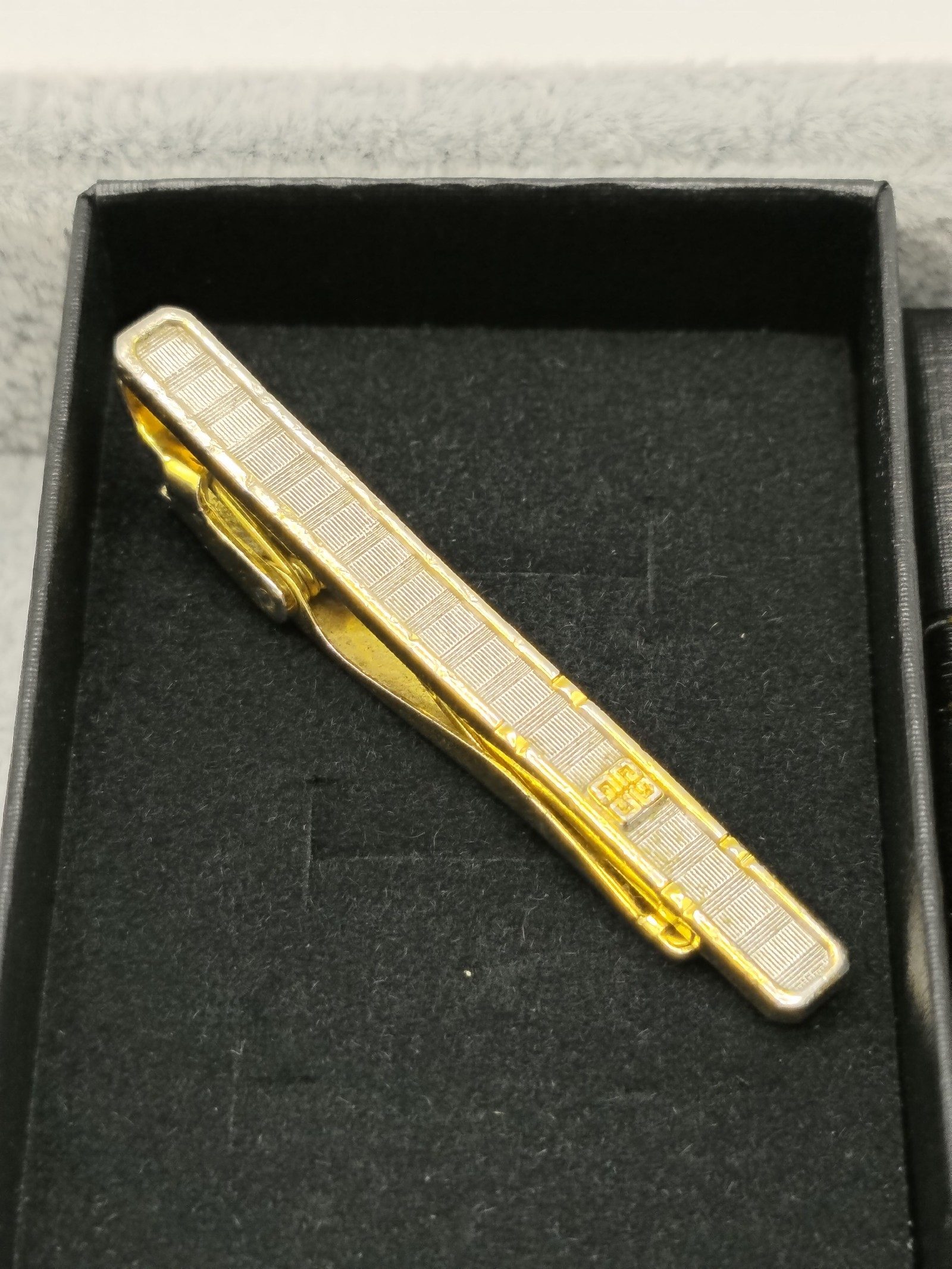 Givenchy Men's Gold & Silver Tone Geometric Patterned Tie Clip image 2