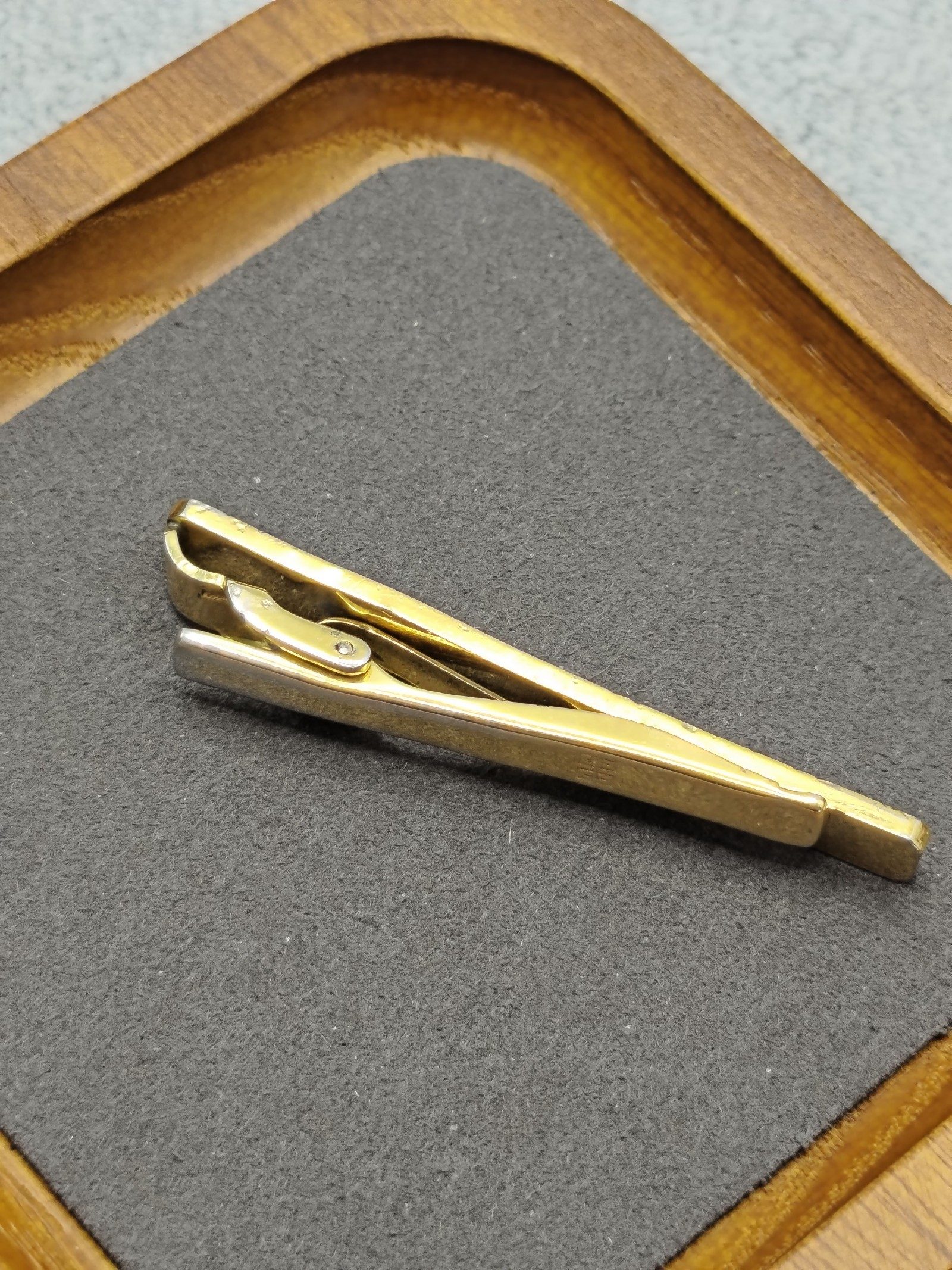 Givenchy Men's Gold & Silver Tone Geometric Patterned Tie Clip image 5