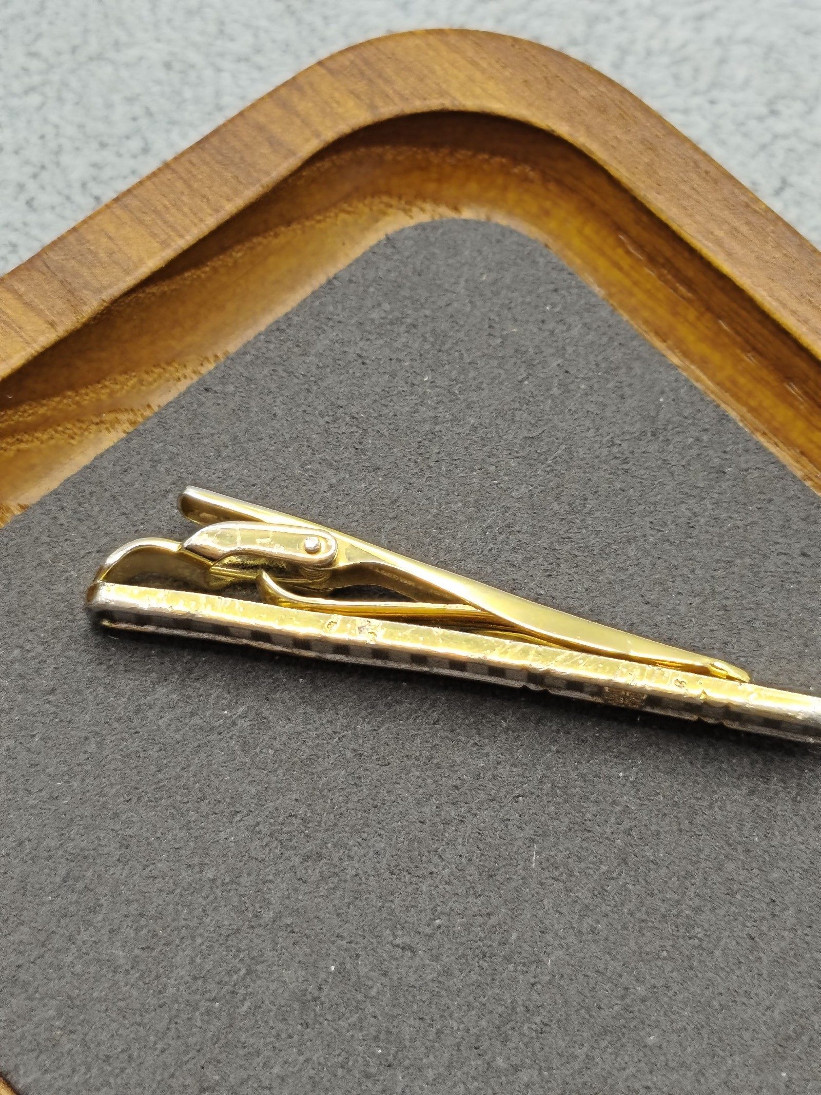 Givenchy Men's Gold & Silver Tone Geometric Patterned Tie Clip image 6