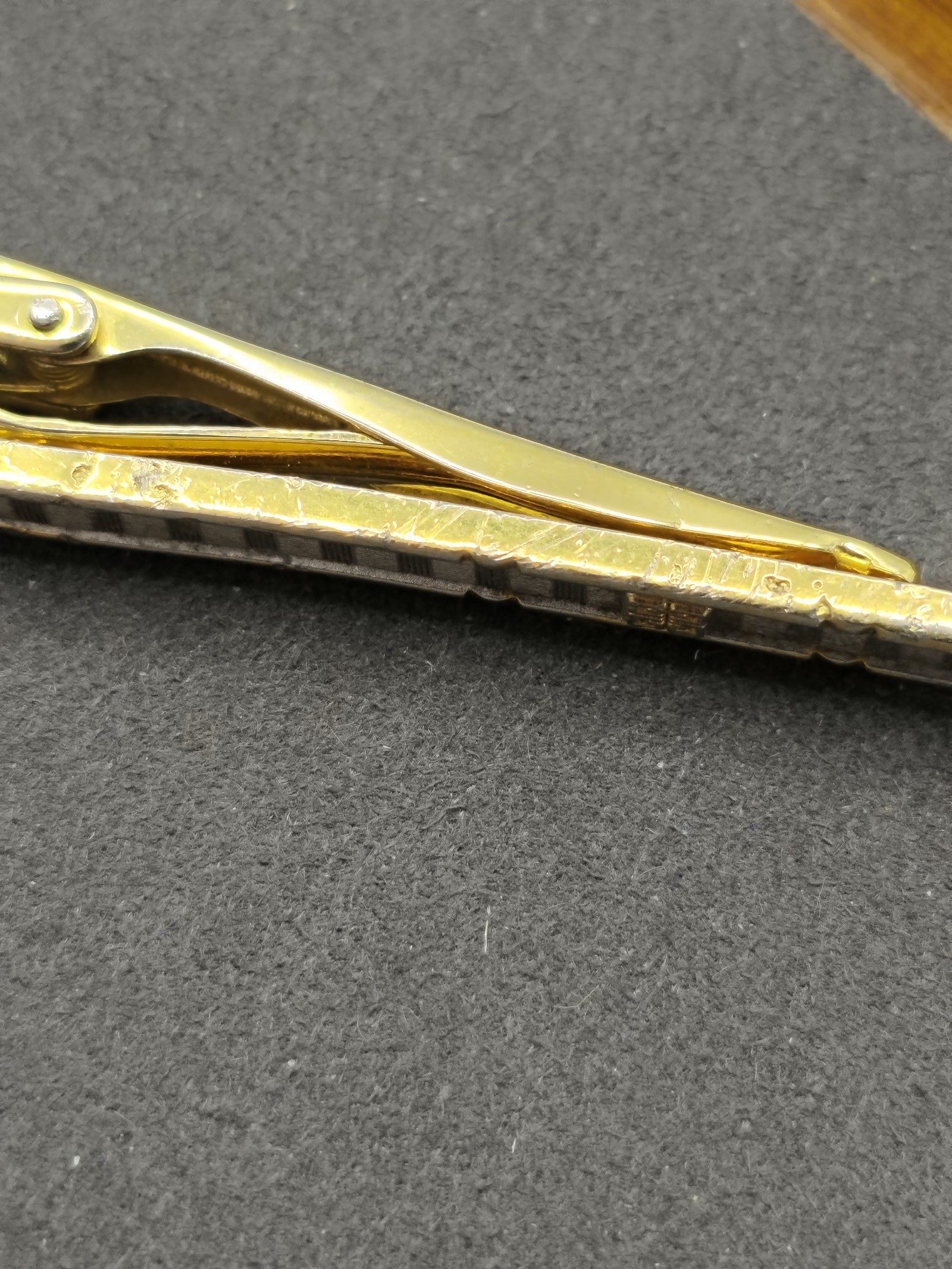 Givenchy Men's Gold & Silver Tone Geometric Patterned Tie Clip image 7