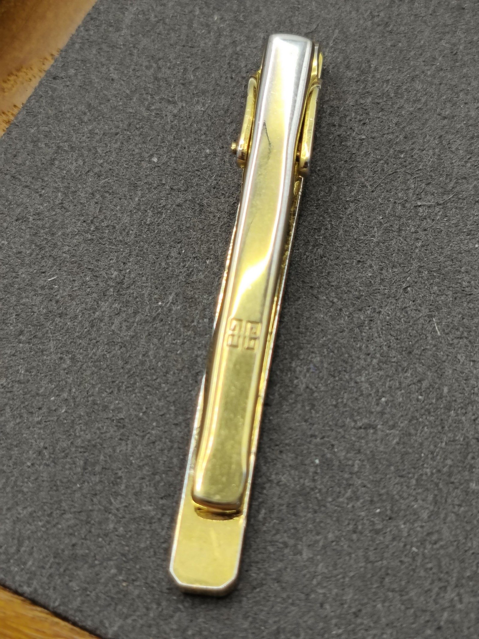 Givenchy Men's Gold & Silver Tone Geometric Patterned Tie Clip image 8