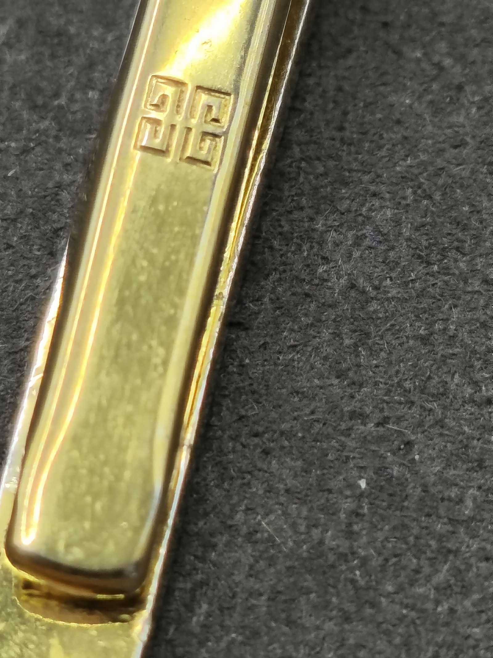 Givenchy Men's Gold & Silver Tone Geometric Patterned Tie Clip image 9