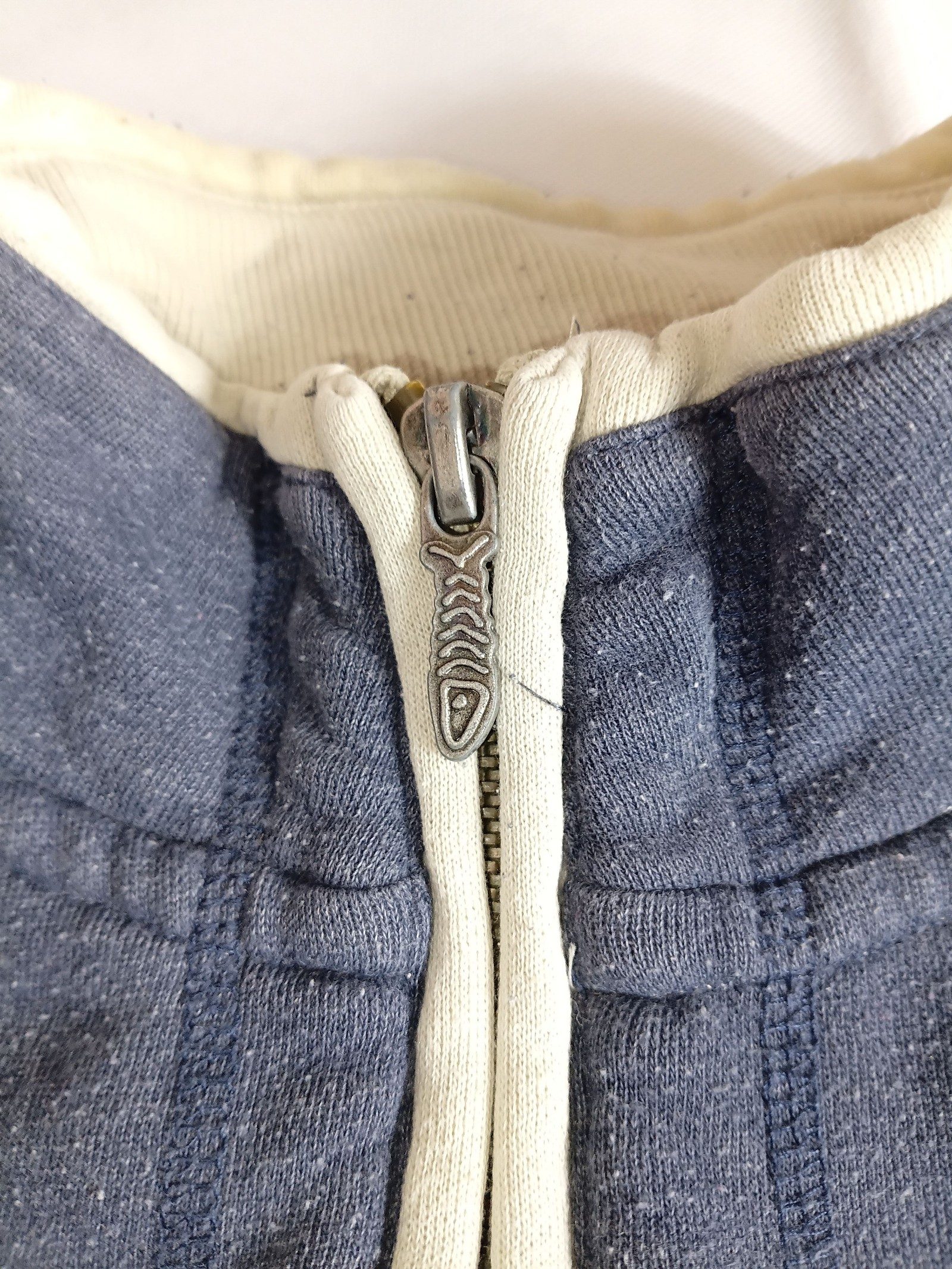 Weird Fish Men's Blue Cotton Zip Neck Sweatshirt Medium image 3