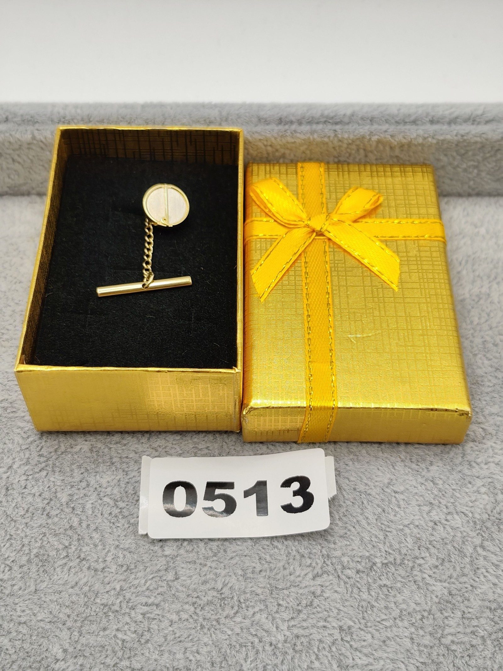 Dunhill Gold & Silver Tone Men's Tie Tack with Chain & Bar