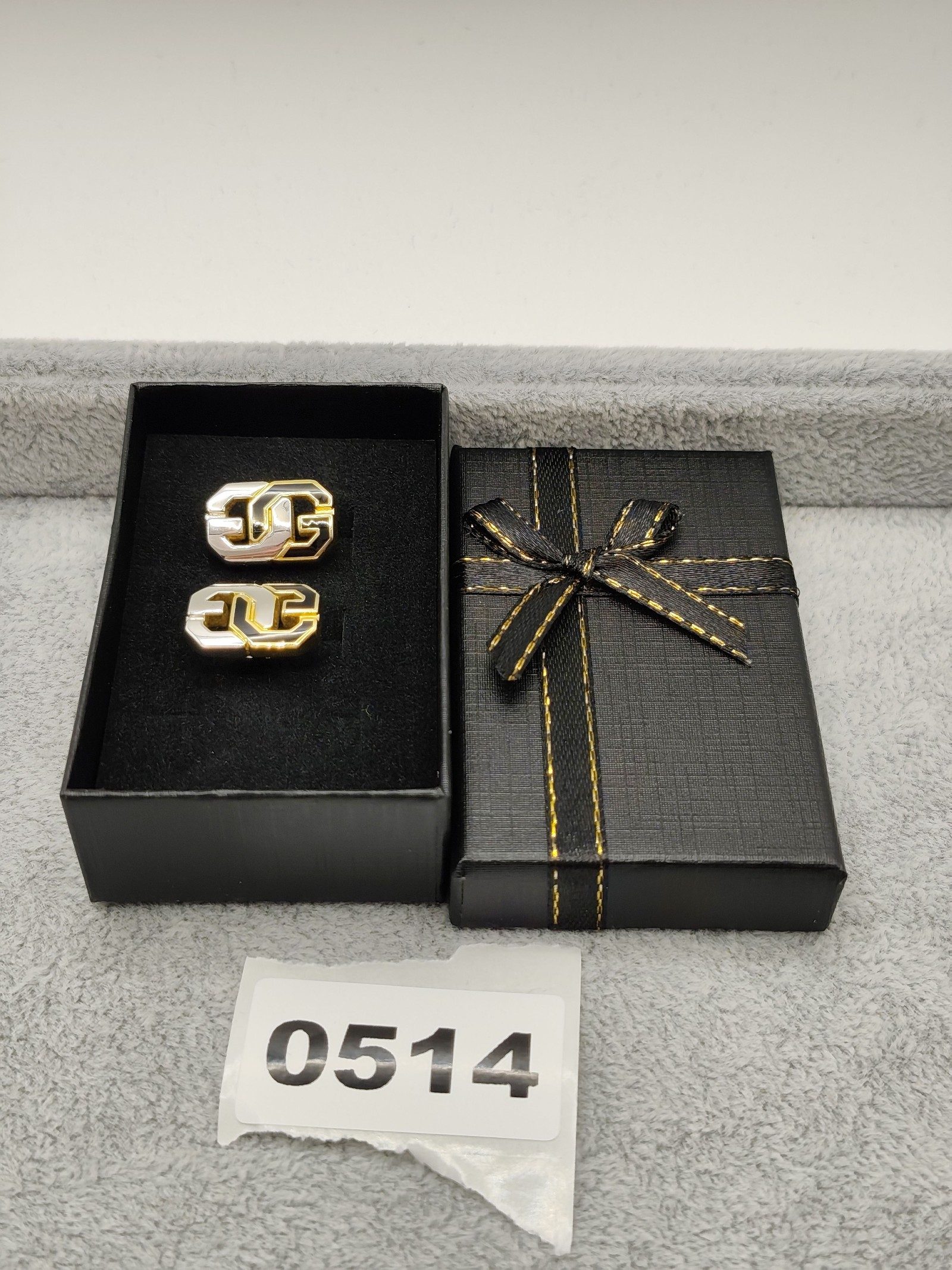 Givenchy Gold & Silver Tone Interlocking Design Cufflinks Pair