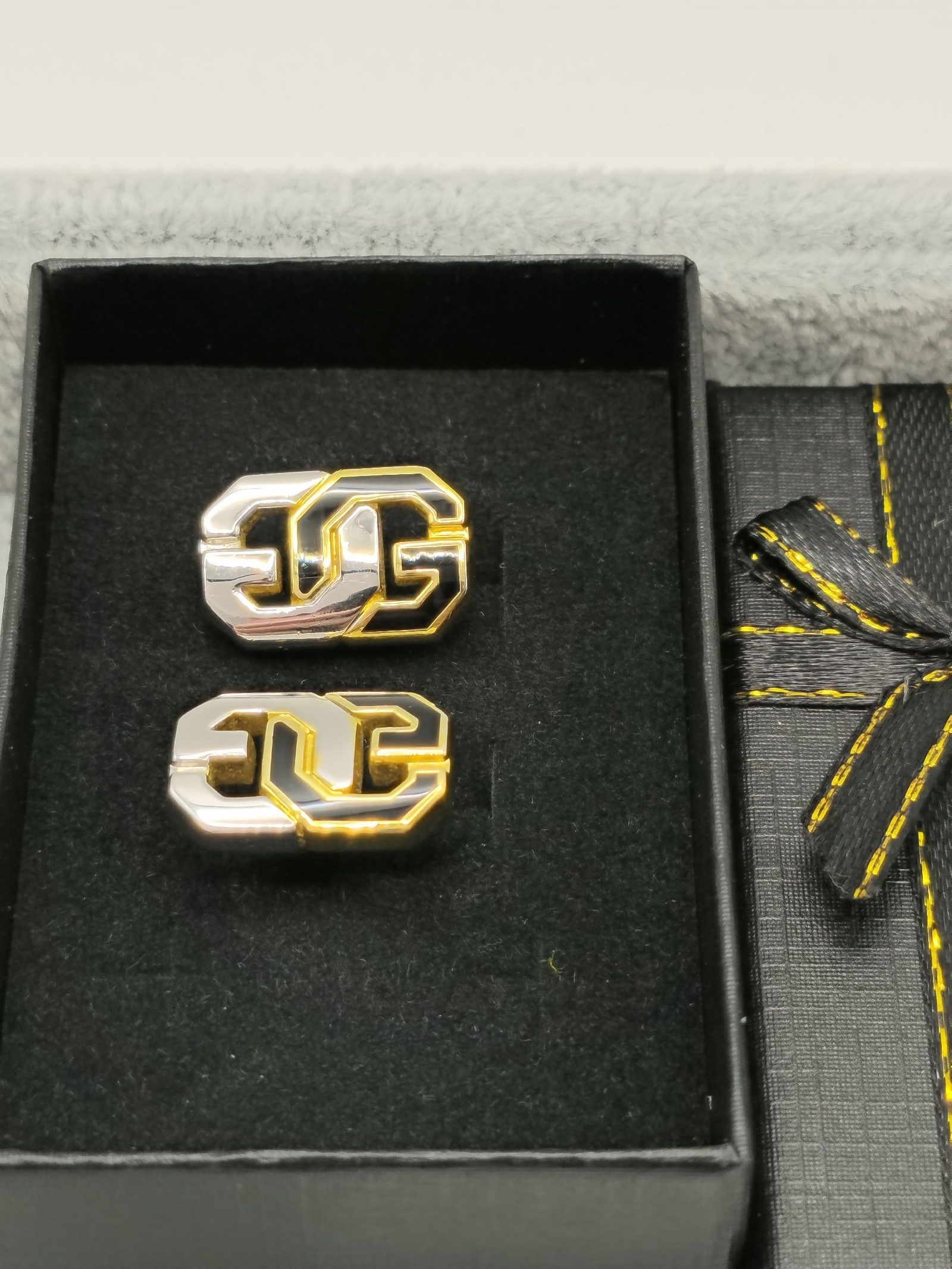 Givenchy Gold & Silver Tone Interlocking Design Cufflinks Pair image 2