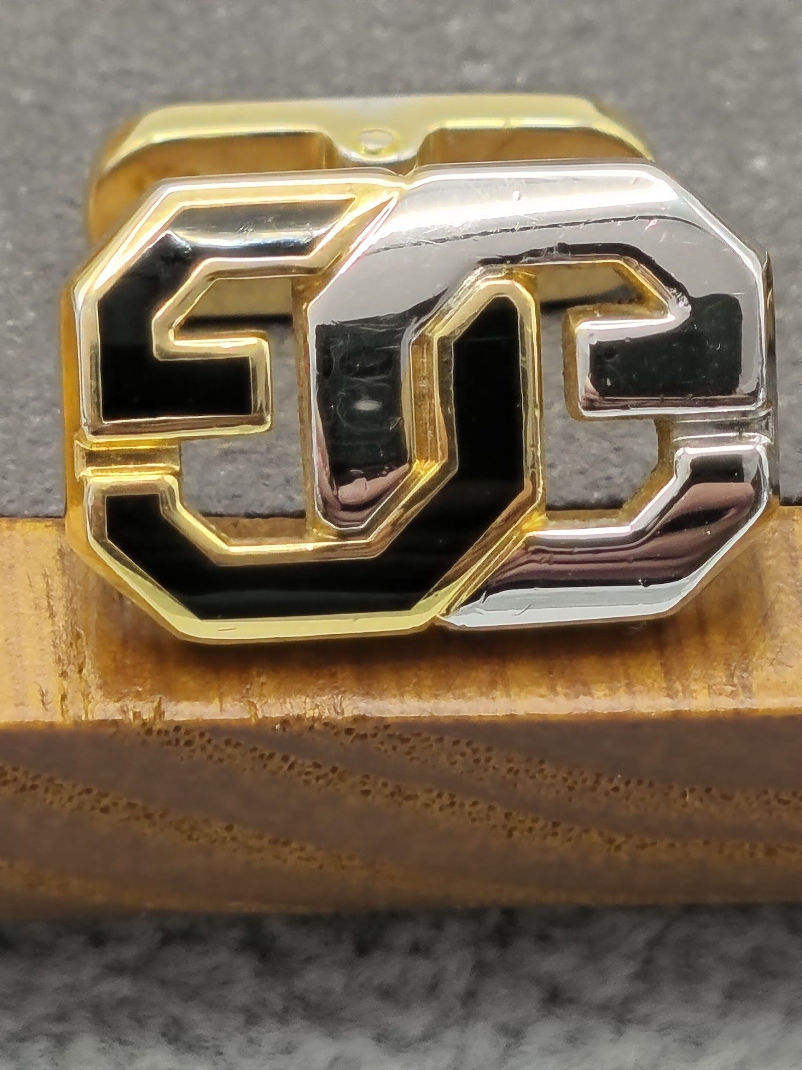 Givenchy Gold & Silver Tone Interlocking Design Cufflinks Pair image 5