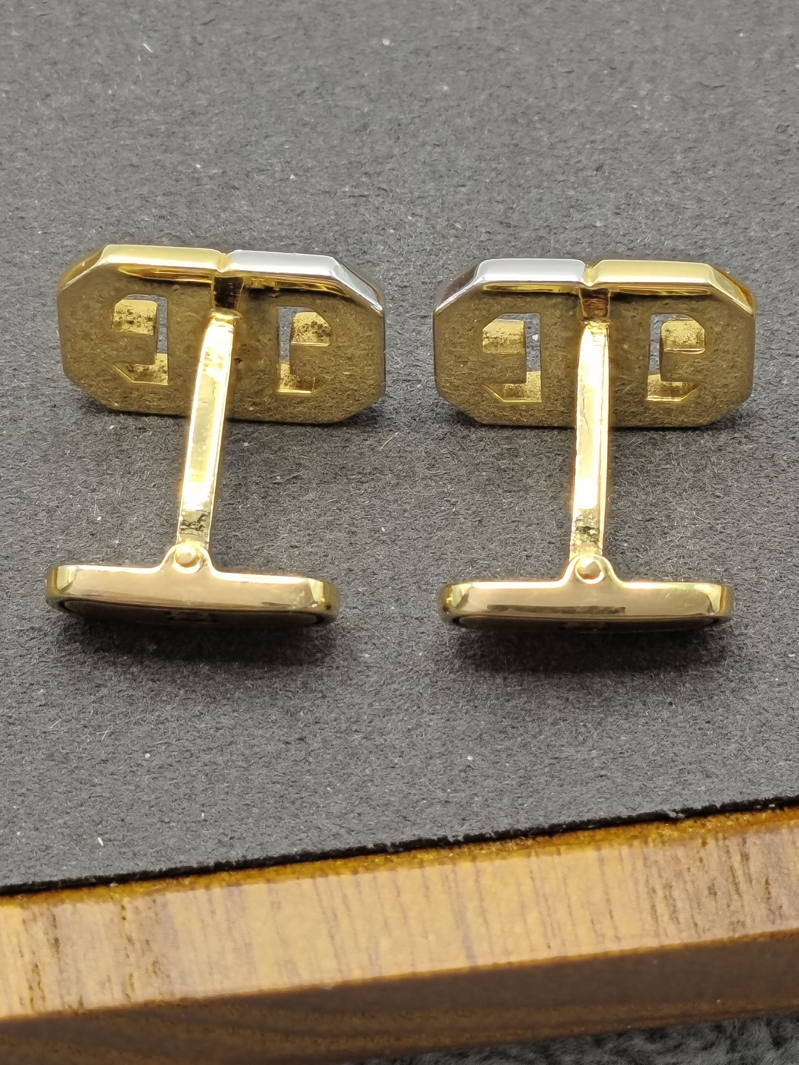 Givenchy Gold & Silver Tone Interlocking Design Cufflinks Pair image 7