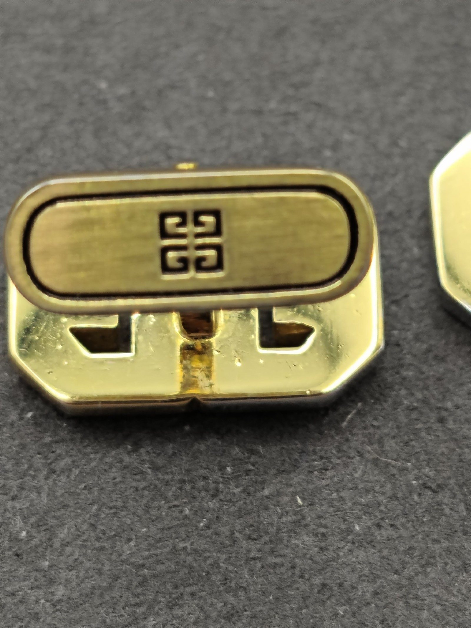 Givenchy Gold & Silver Tone Interlocking Design Cufflinks Pair image 10