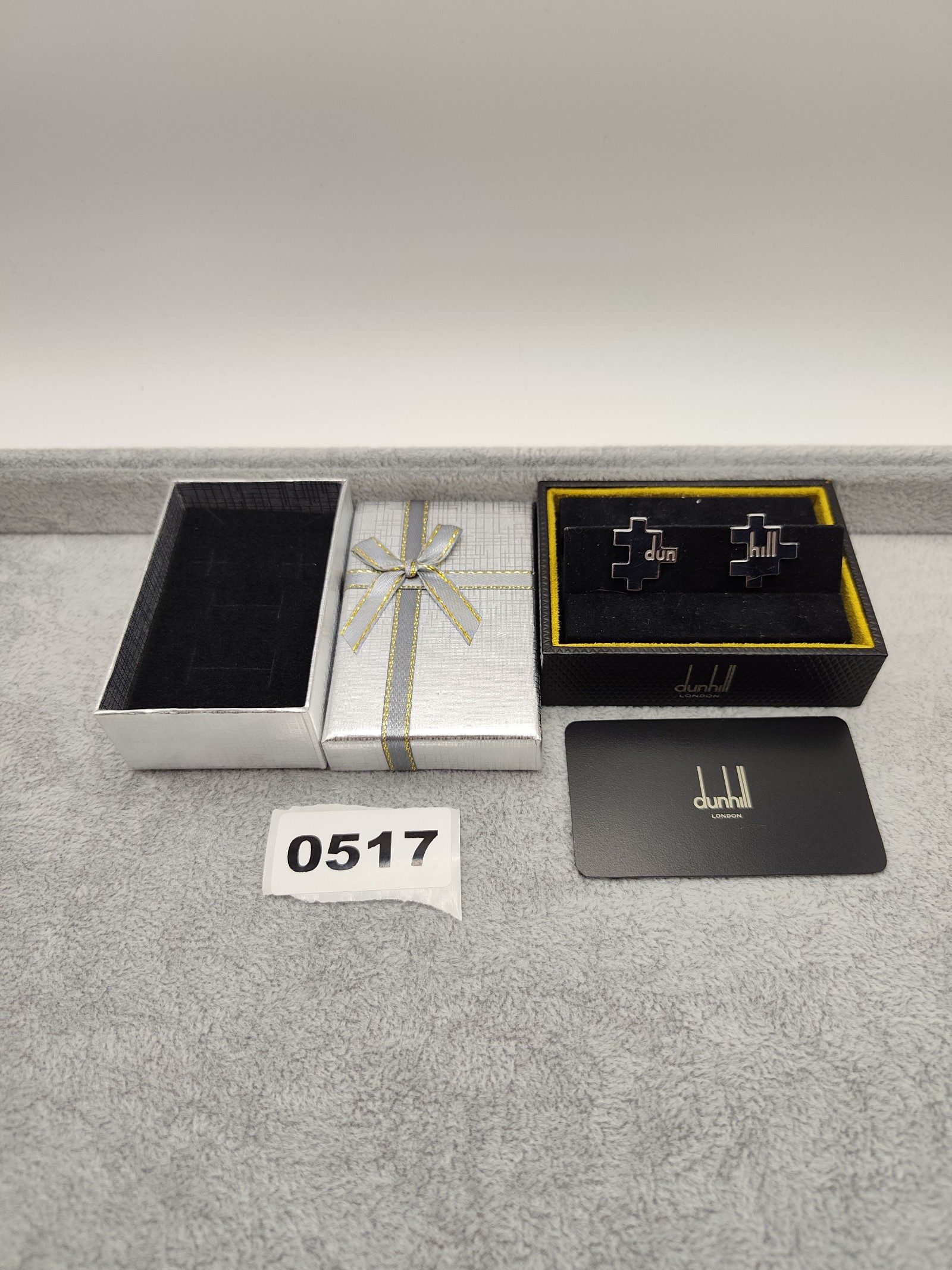 Dunhill Men Silver Puzzle Logo Cufflinks