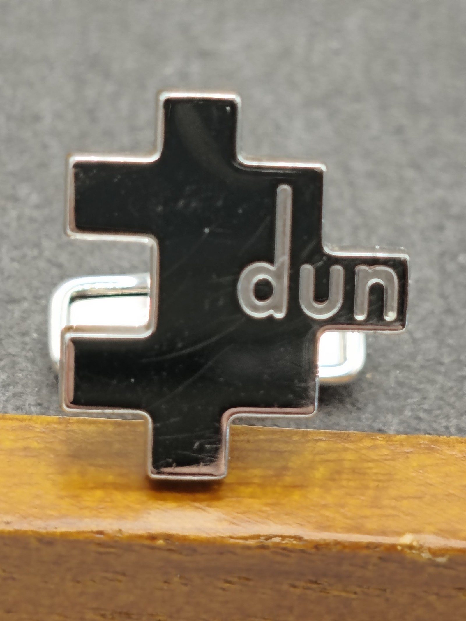 Dunhill Men Silver Puzzle Logo Cufflinks image 6